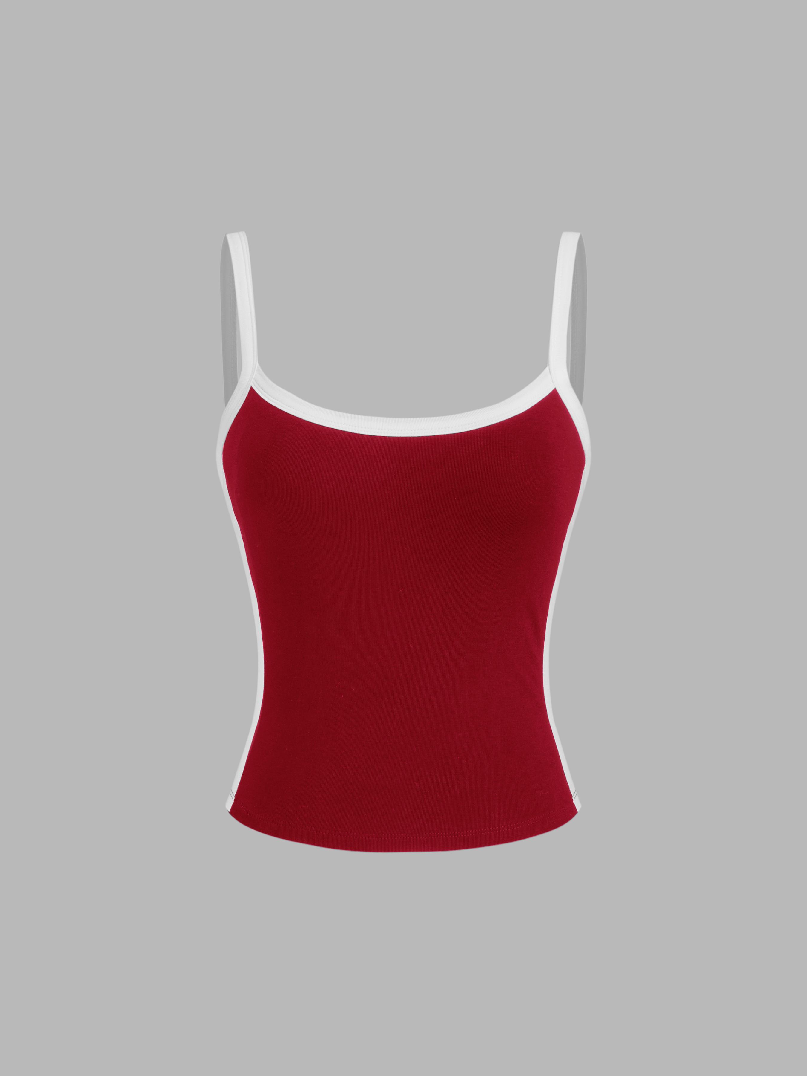 U-neckline Two Tone Cami Top by CIDER