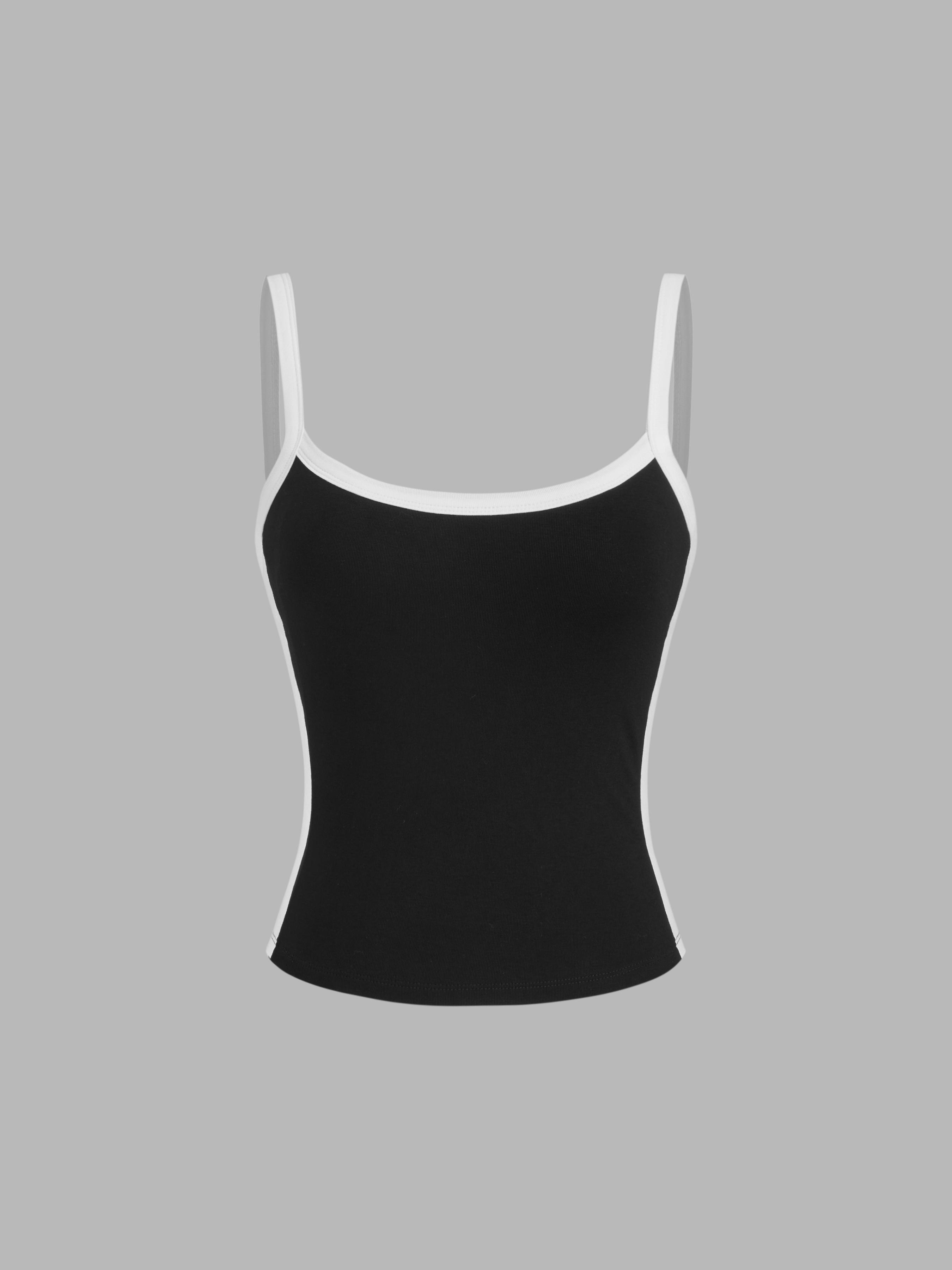 U-neckline Two Tone Cami Top by CIDER