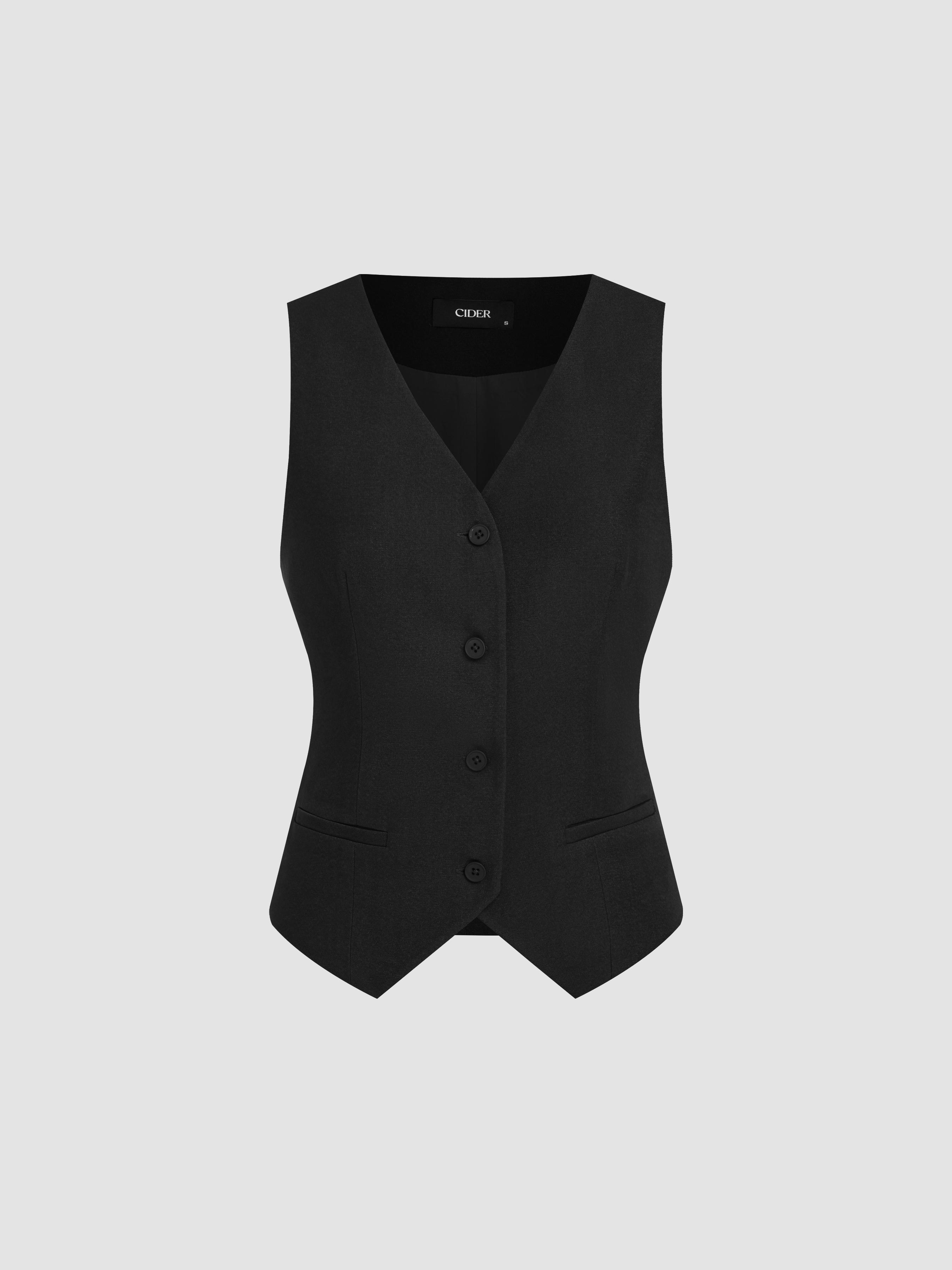 V-Neck Button Waistcoat by CIDER