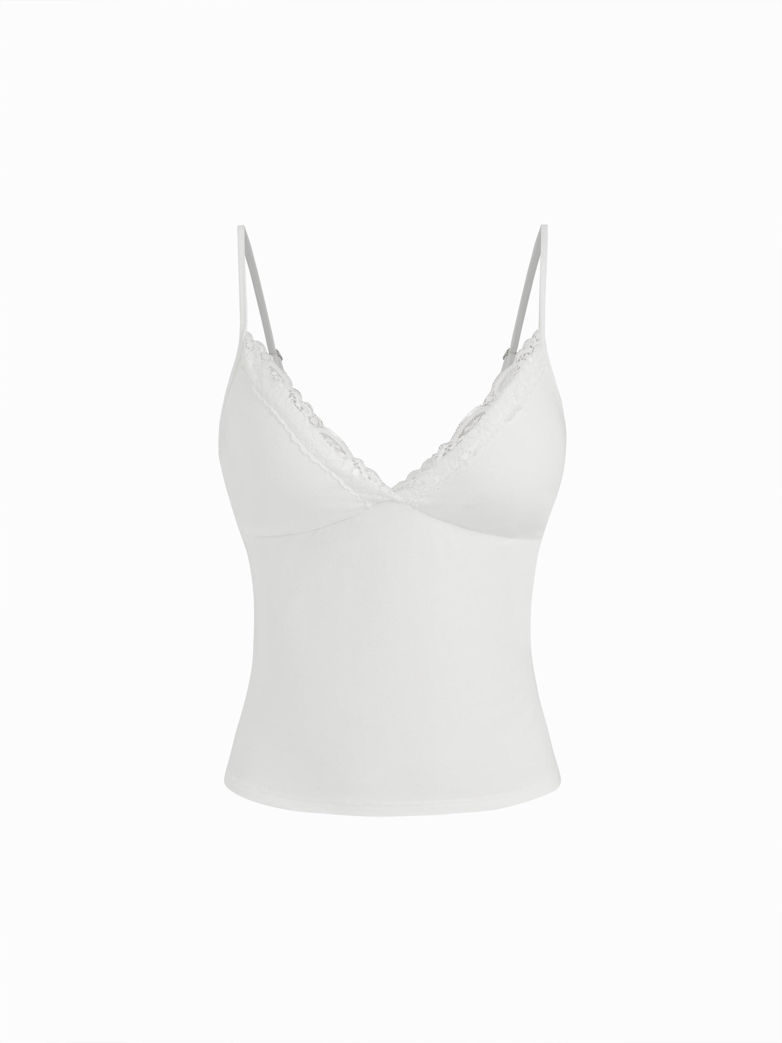 V-Neck Lace Trim Cami Top by CIDER