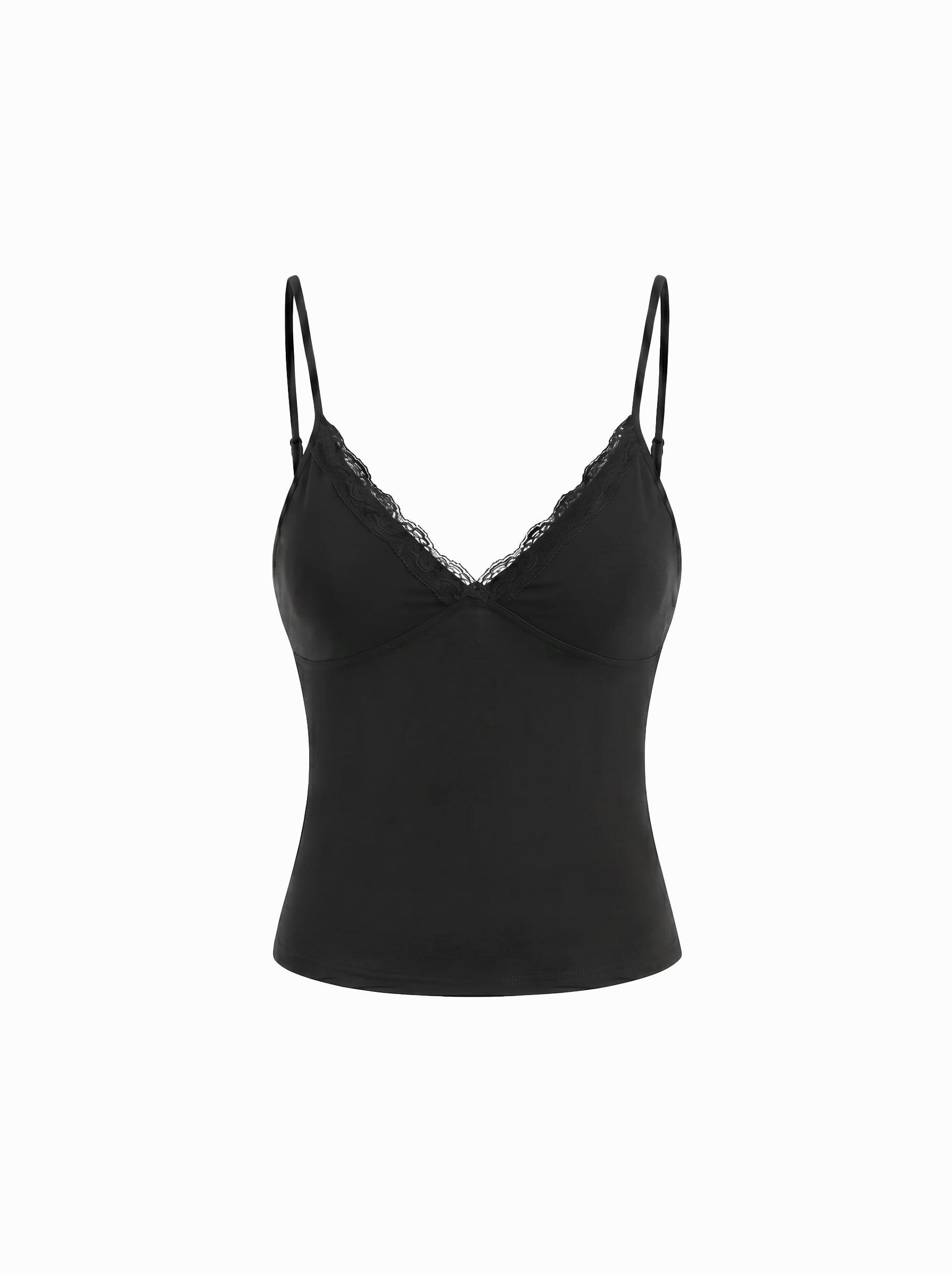 V-Neck Lace Trim Cami Top by CIDER