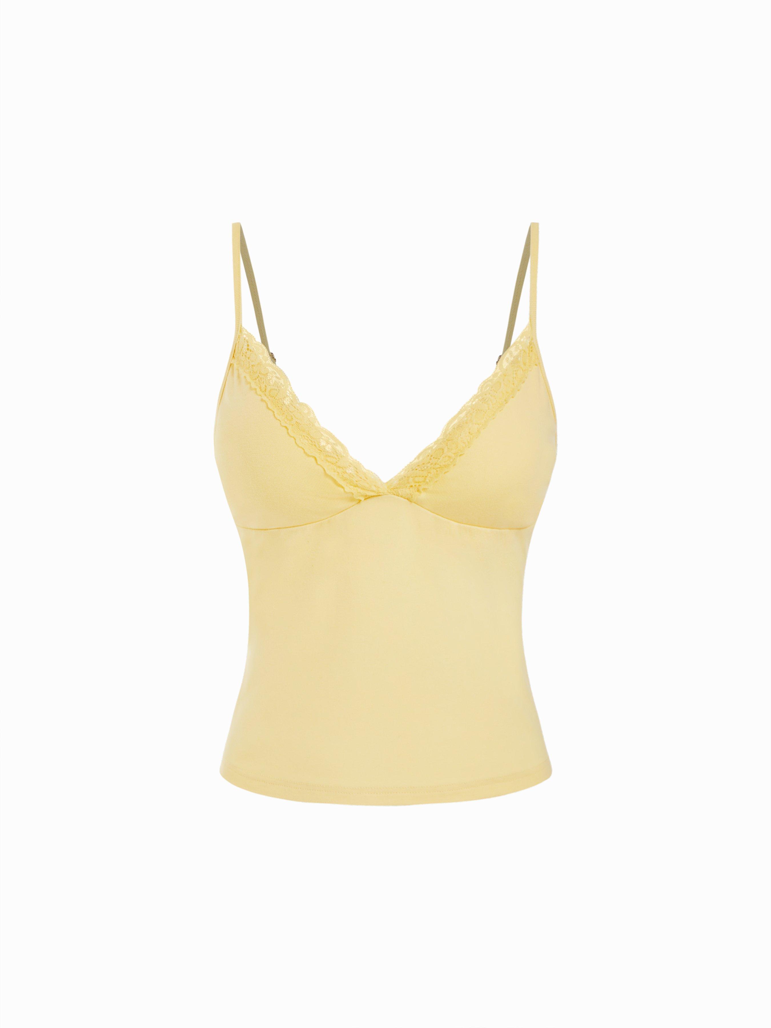 V-Neck Lace Trim Cami Top by CIDER