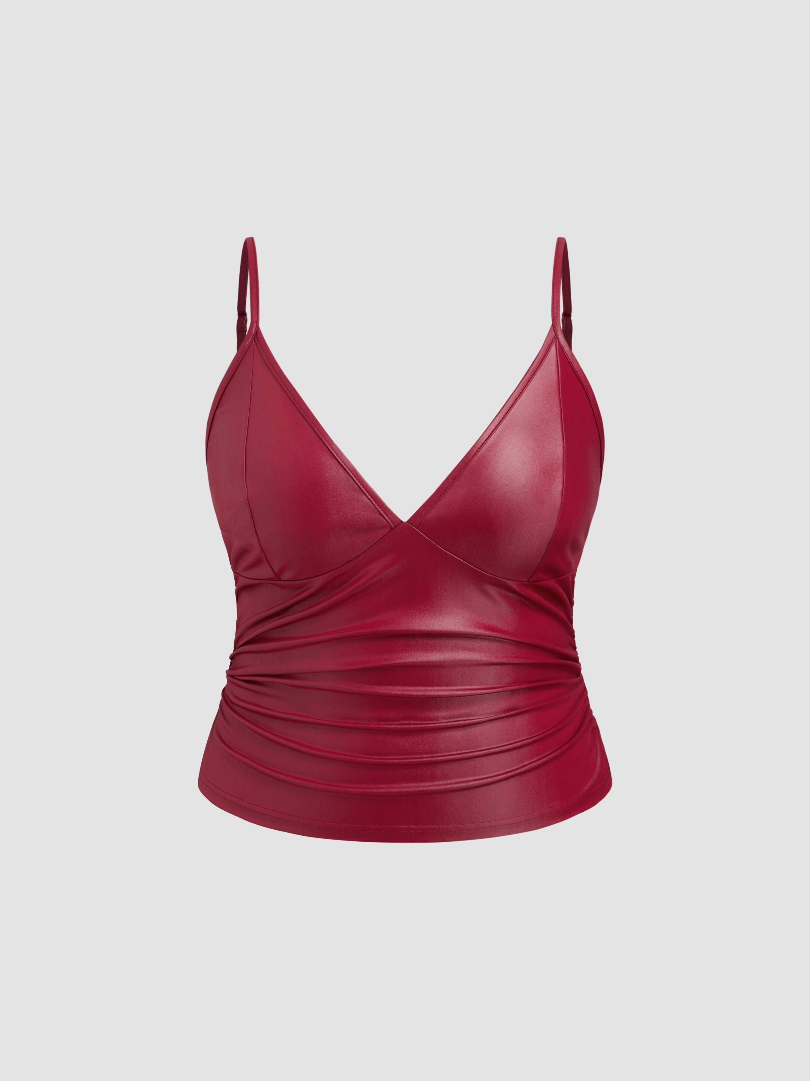 V-Neck Ruched Cami Top Curve & Plus by CIDER