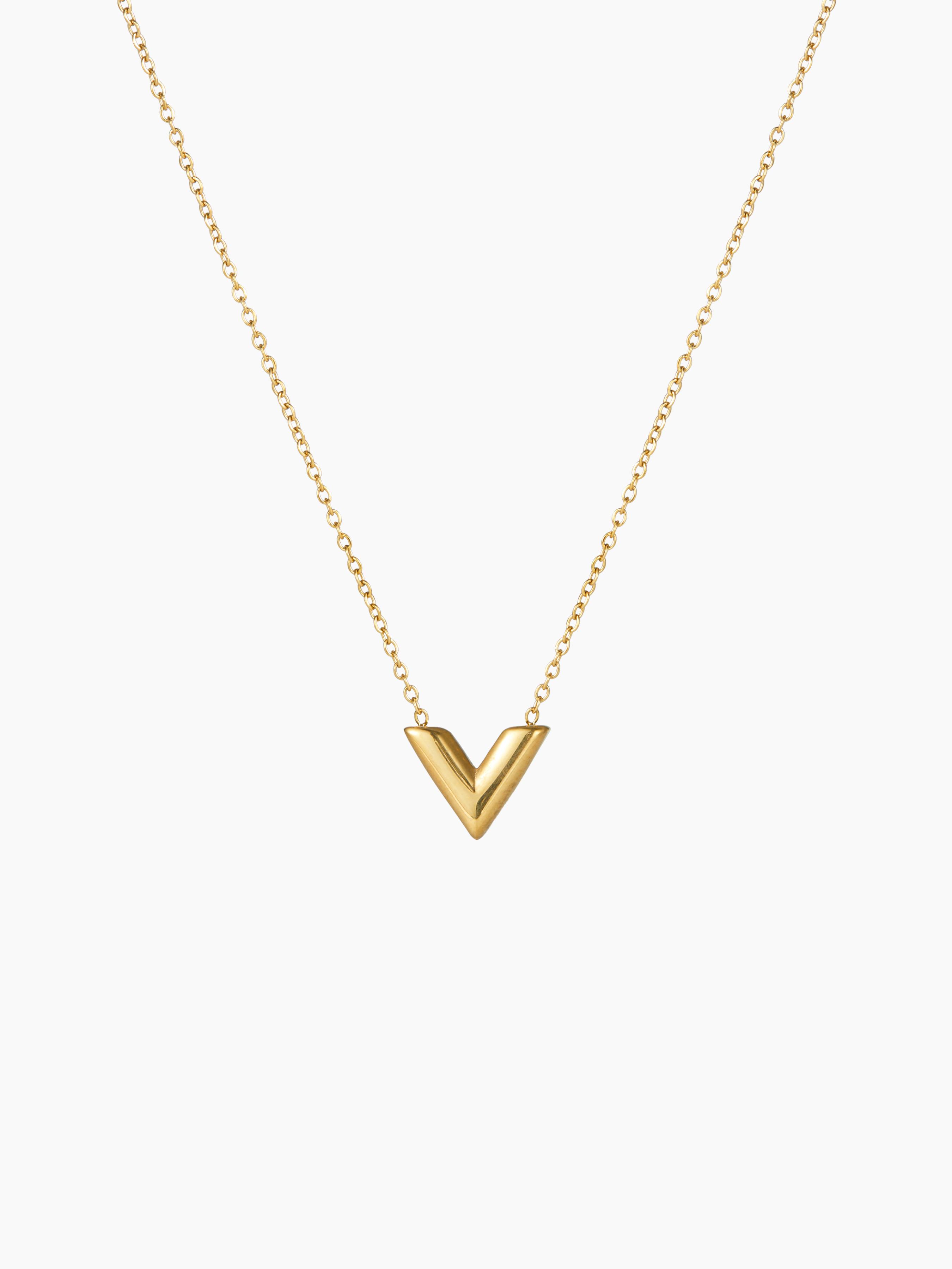 V Shape Titanium Steel Pendant Necklace by CIDER