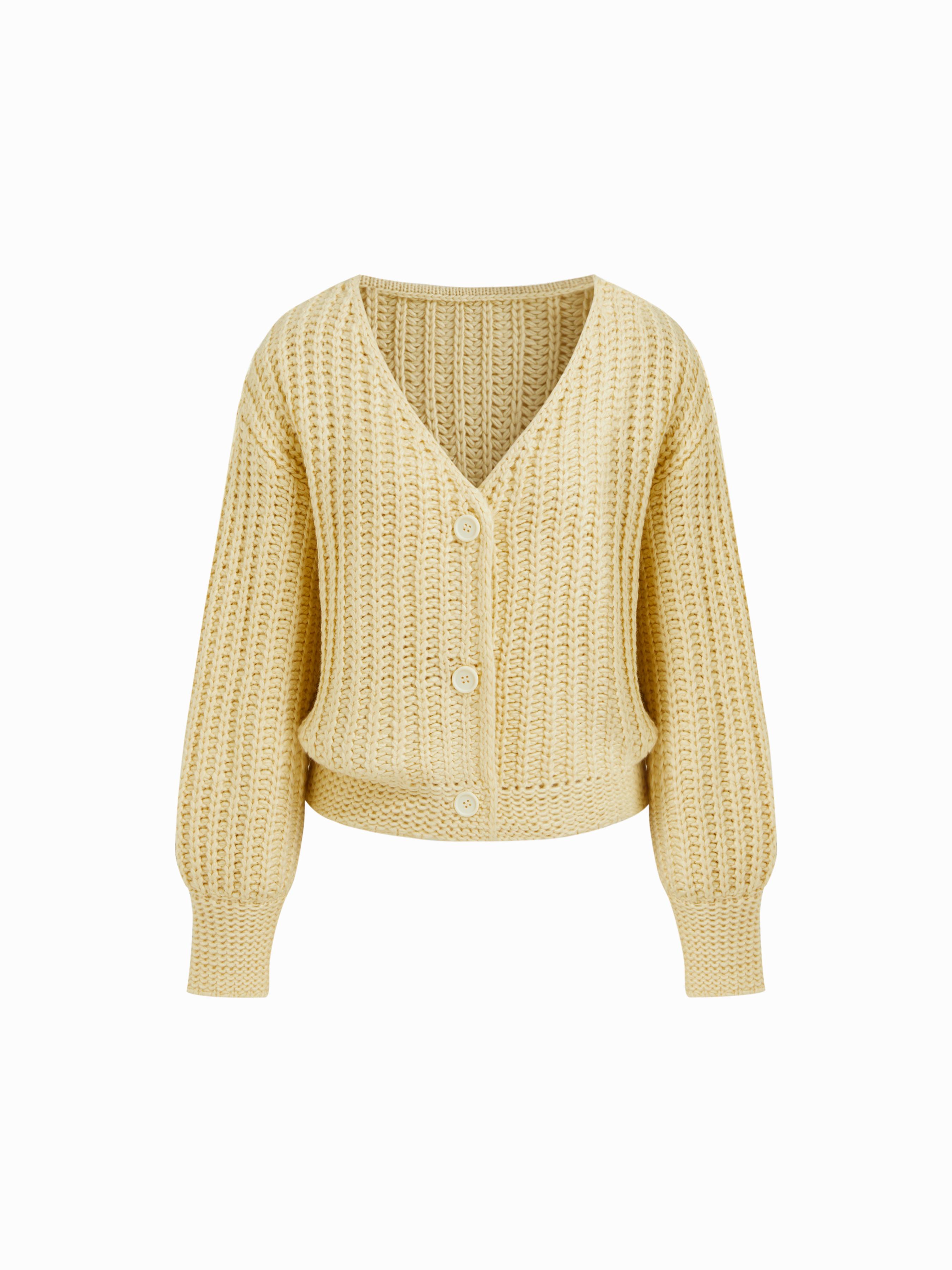 V-neck Button Chunky Knit Oversized Cardigan by CIDER