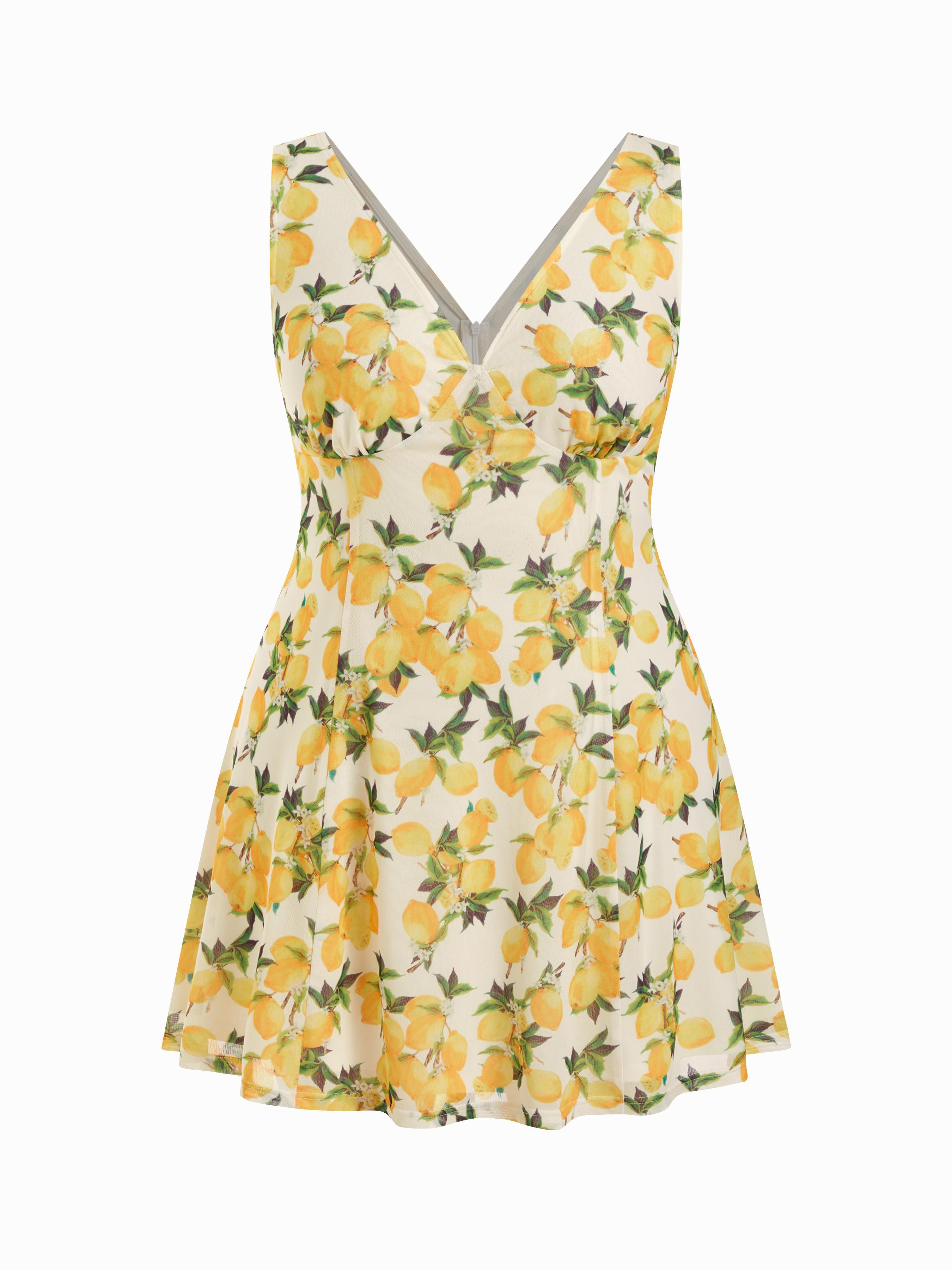 V-neck Check Mini Dress Curve & Plus by CIDER
