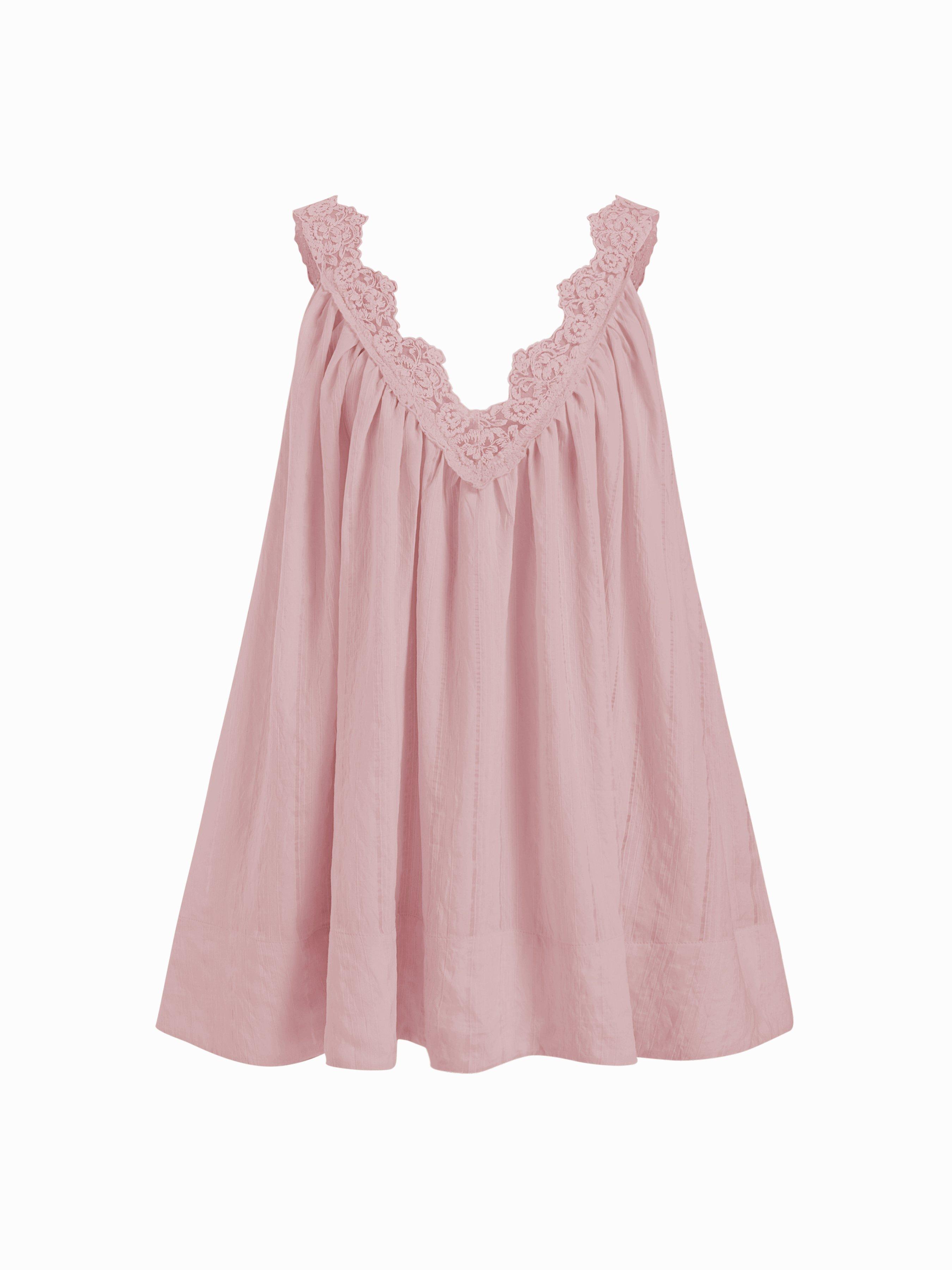 V-neck Floral Lace Oversized Flared Mini Dress by CIDER