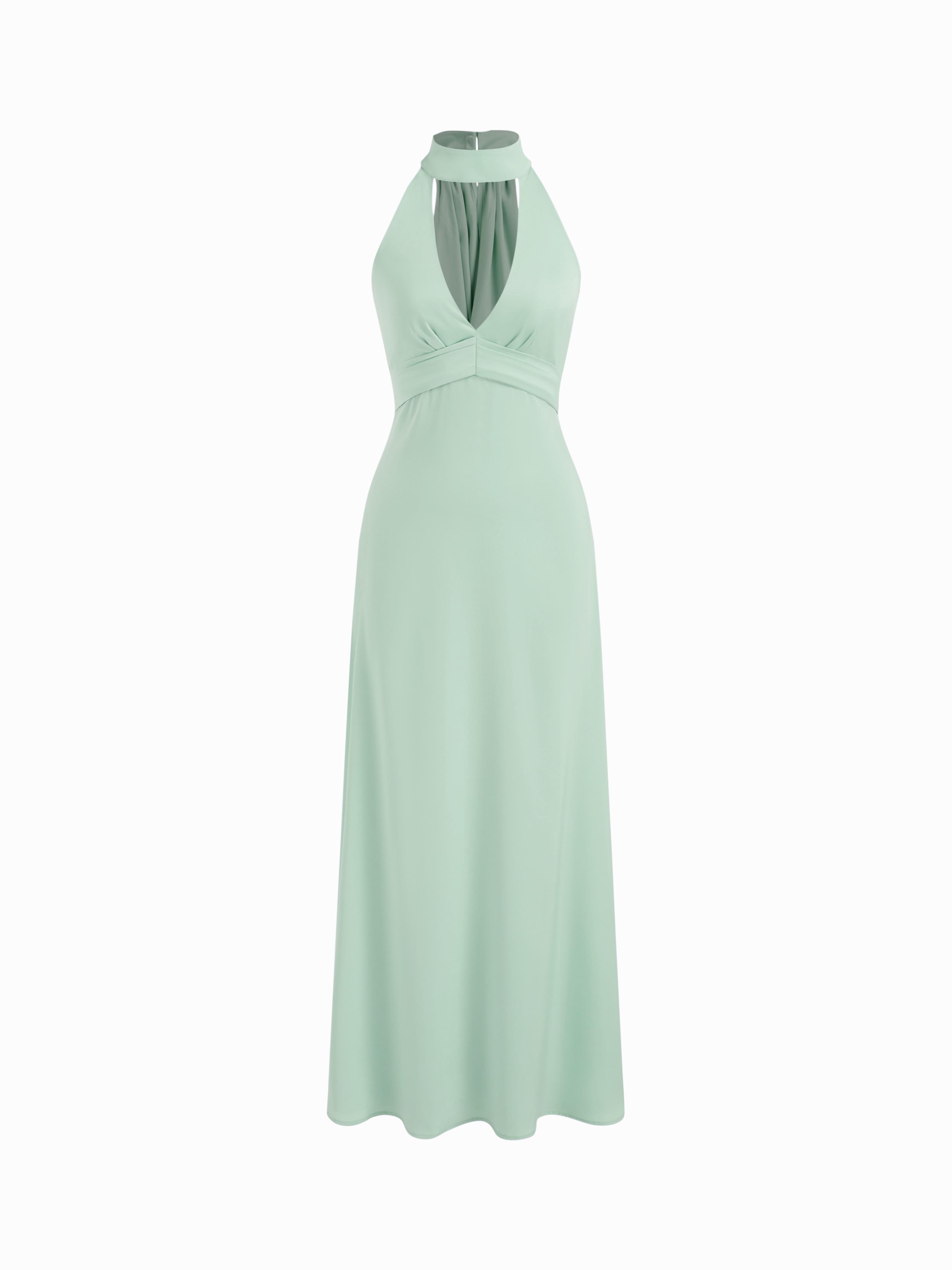 V-neck Halter Neckline Maxi Dress by CIDER