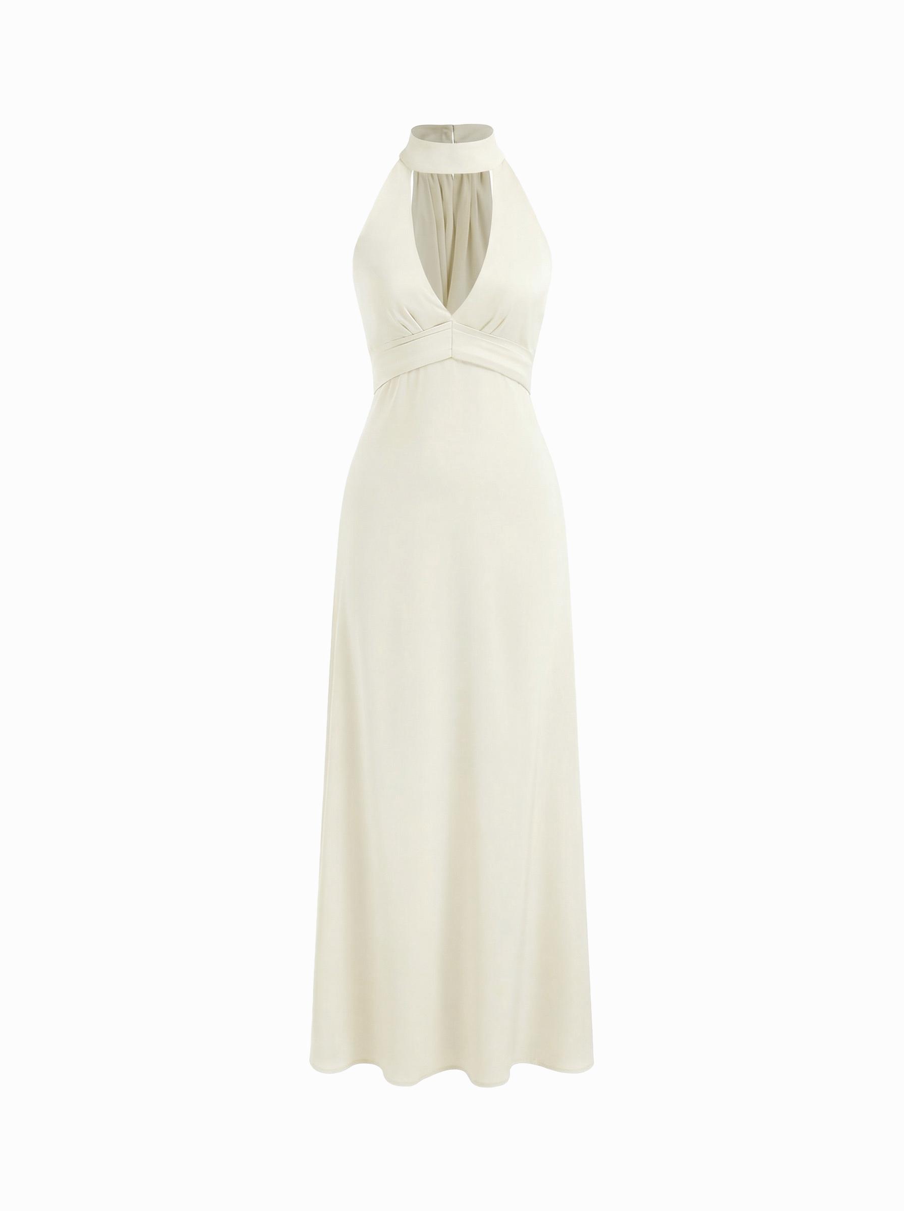 V-neck Halter Neckline Maxi Dress by CIDER