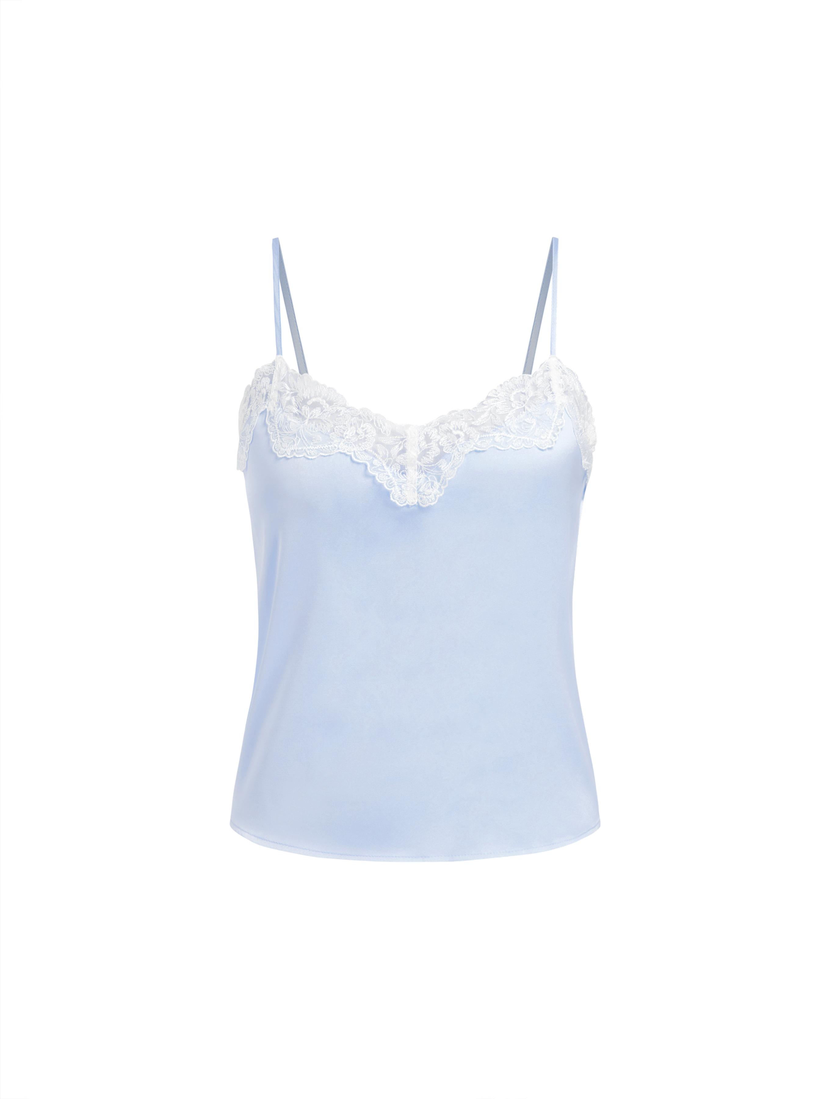 V-neck Lace Panel Cami Top by CIDER