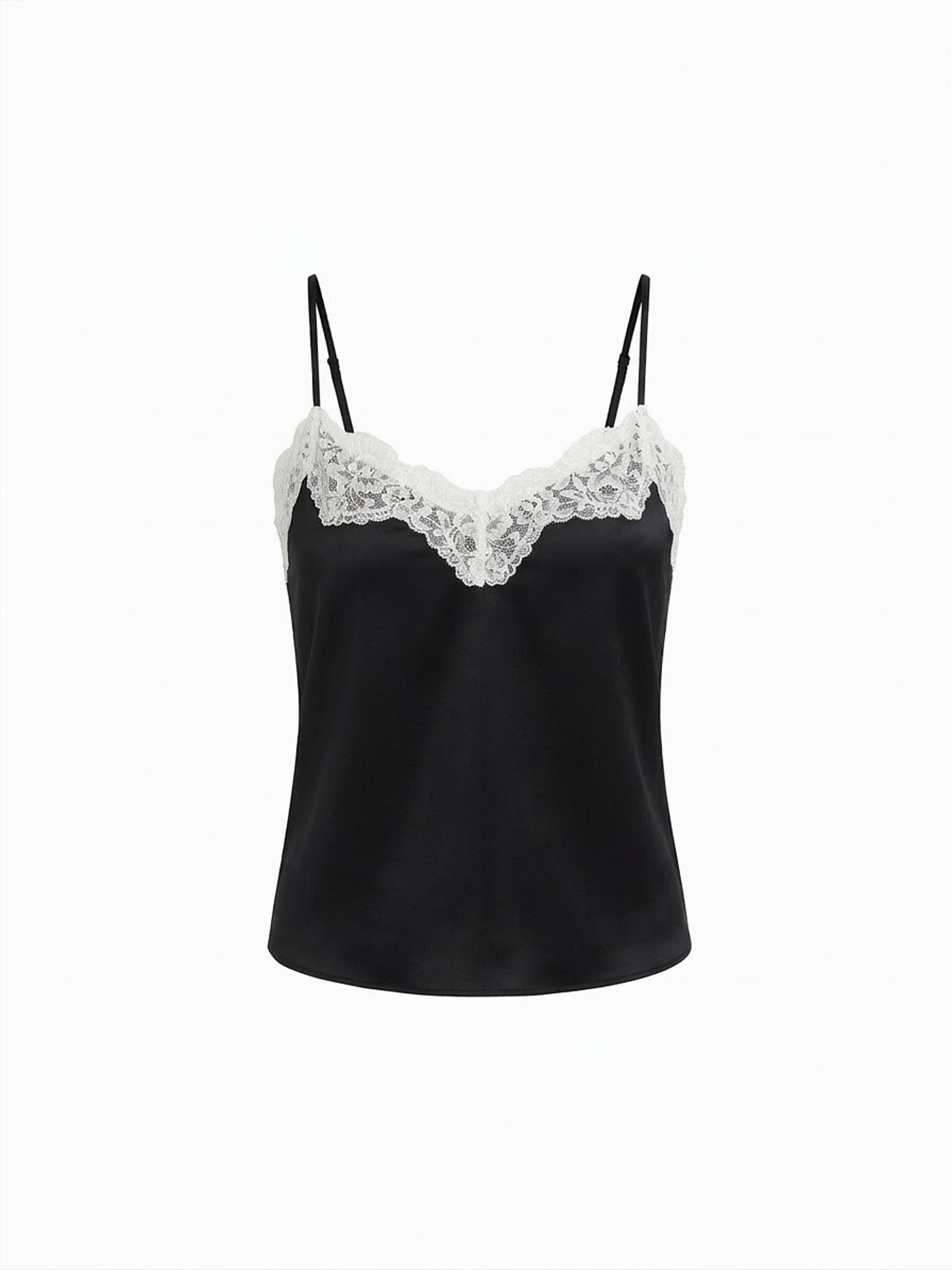 V-neck Lace Panel Cami Top by CIDER