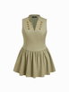V-neck Metal Detail Corset A-line Mini Tank Dress Curve & Plus by CIDER