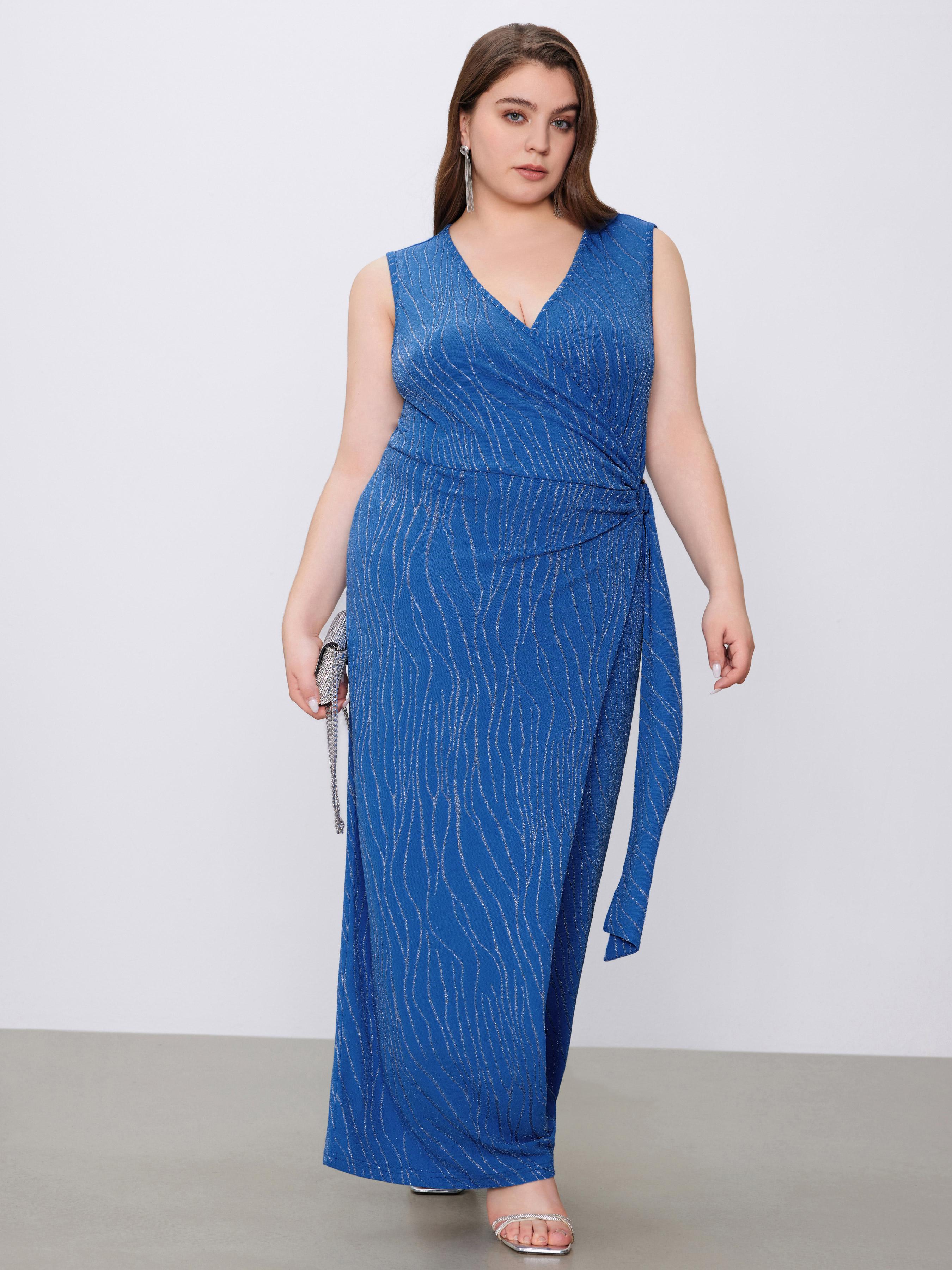 V-neck O-Ring Cropped Wide Leg Jumpsuit Curve & Plus by CIDER