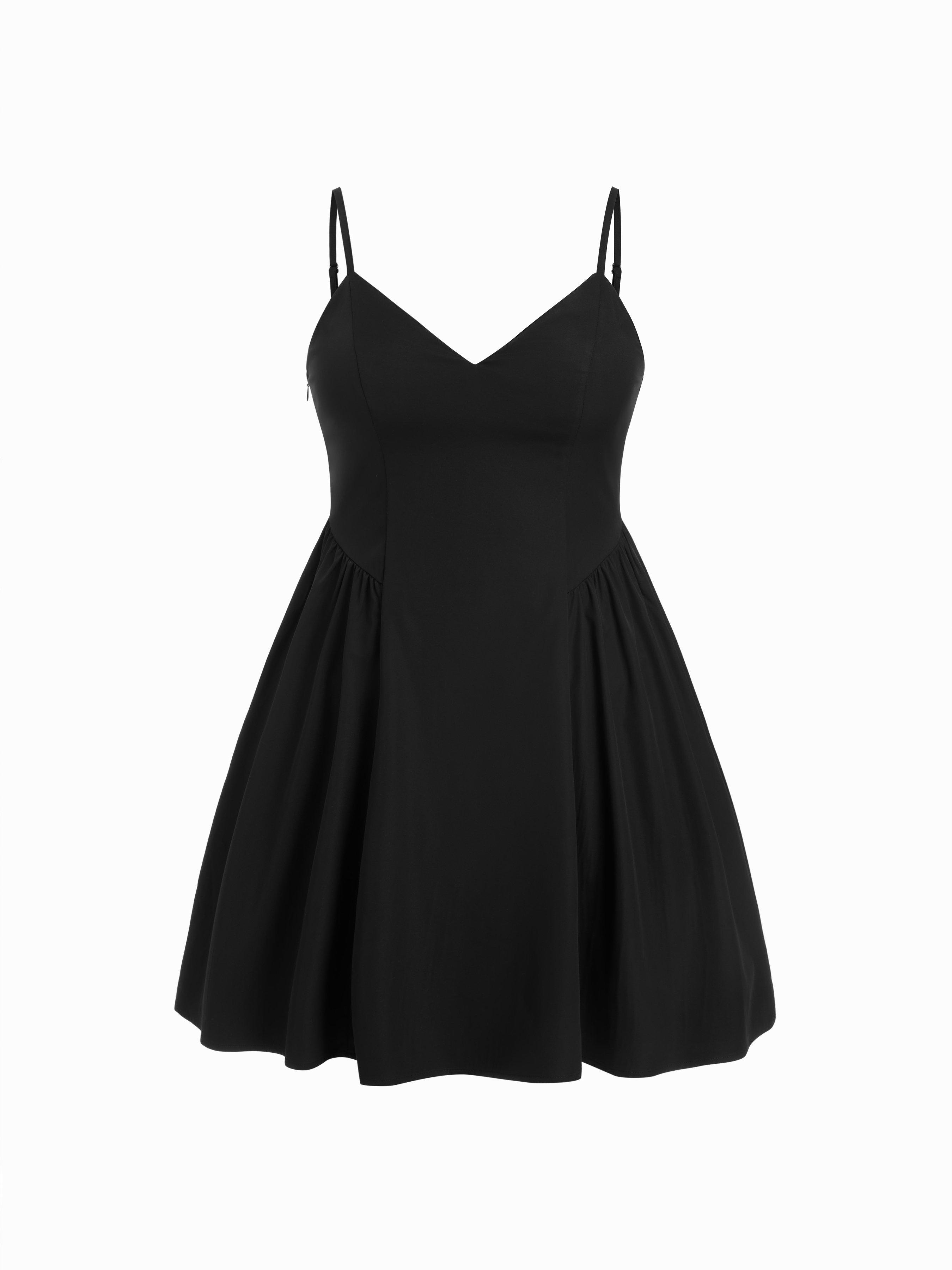 V-neck Ruched Mid Rise Shirred Flared Mini Dress Curve & Plus by CIDER