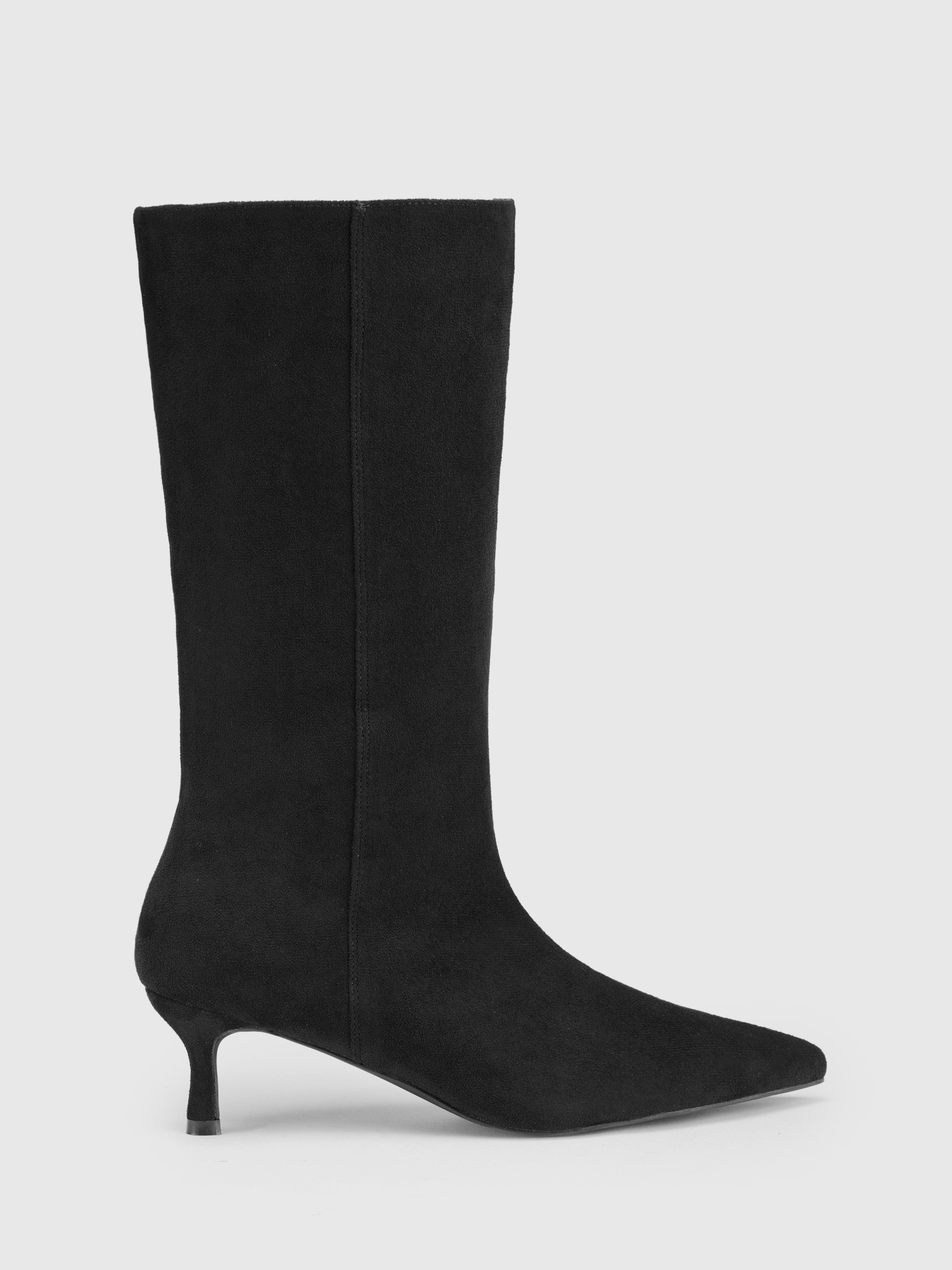 VELVET POINTED TOE STILETTO ANKLE BOOTS by CIDER