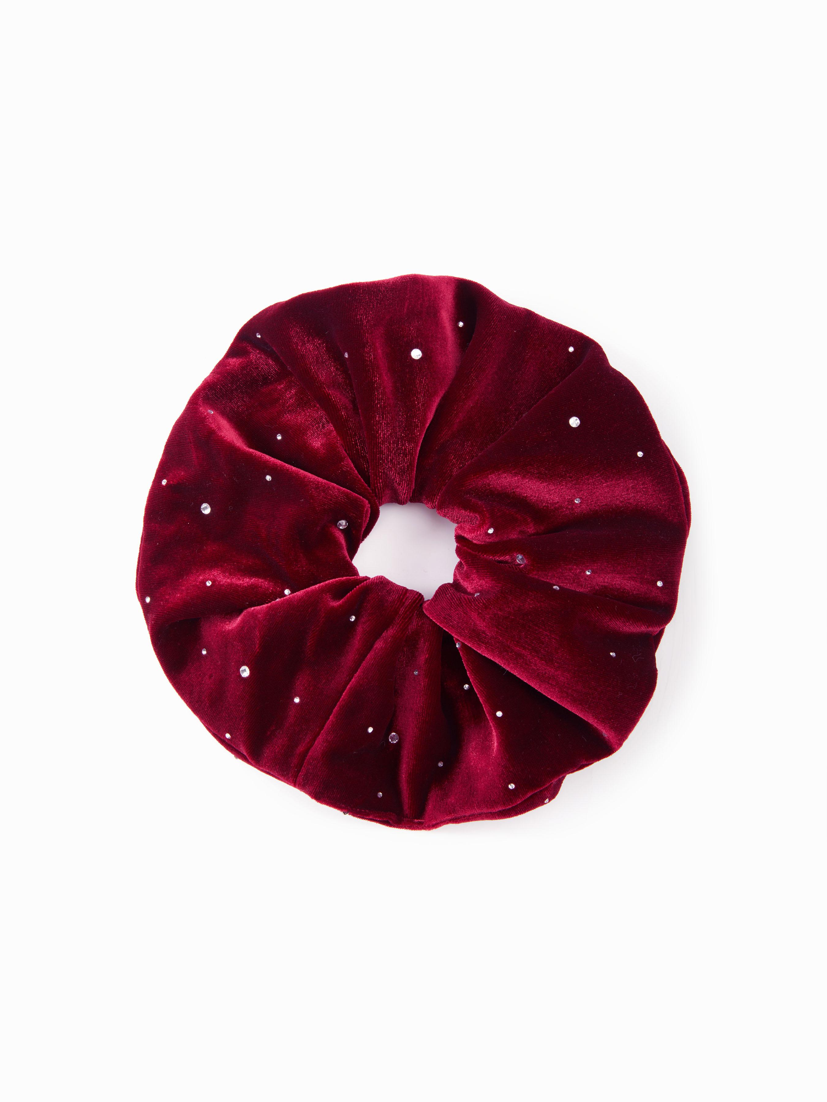 VELVET RHINESTONE DECOR SCRUNCHIE by CIDER