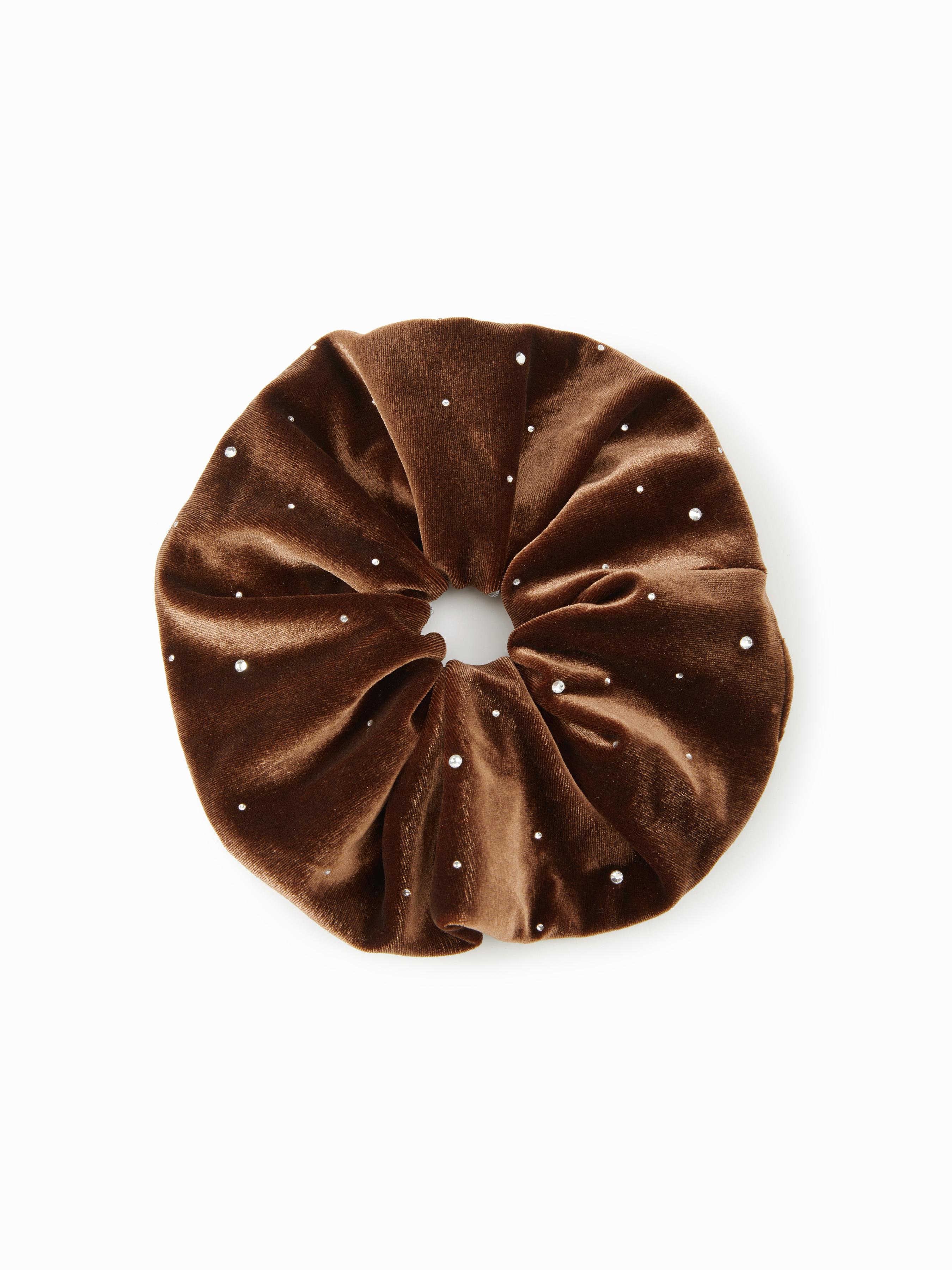 VELVET RHINESTONE DECOR SCRUNCHIE by CIDER