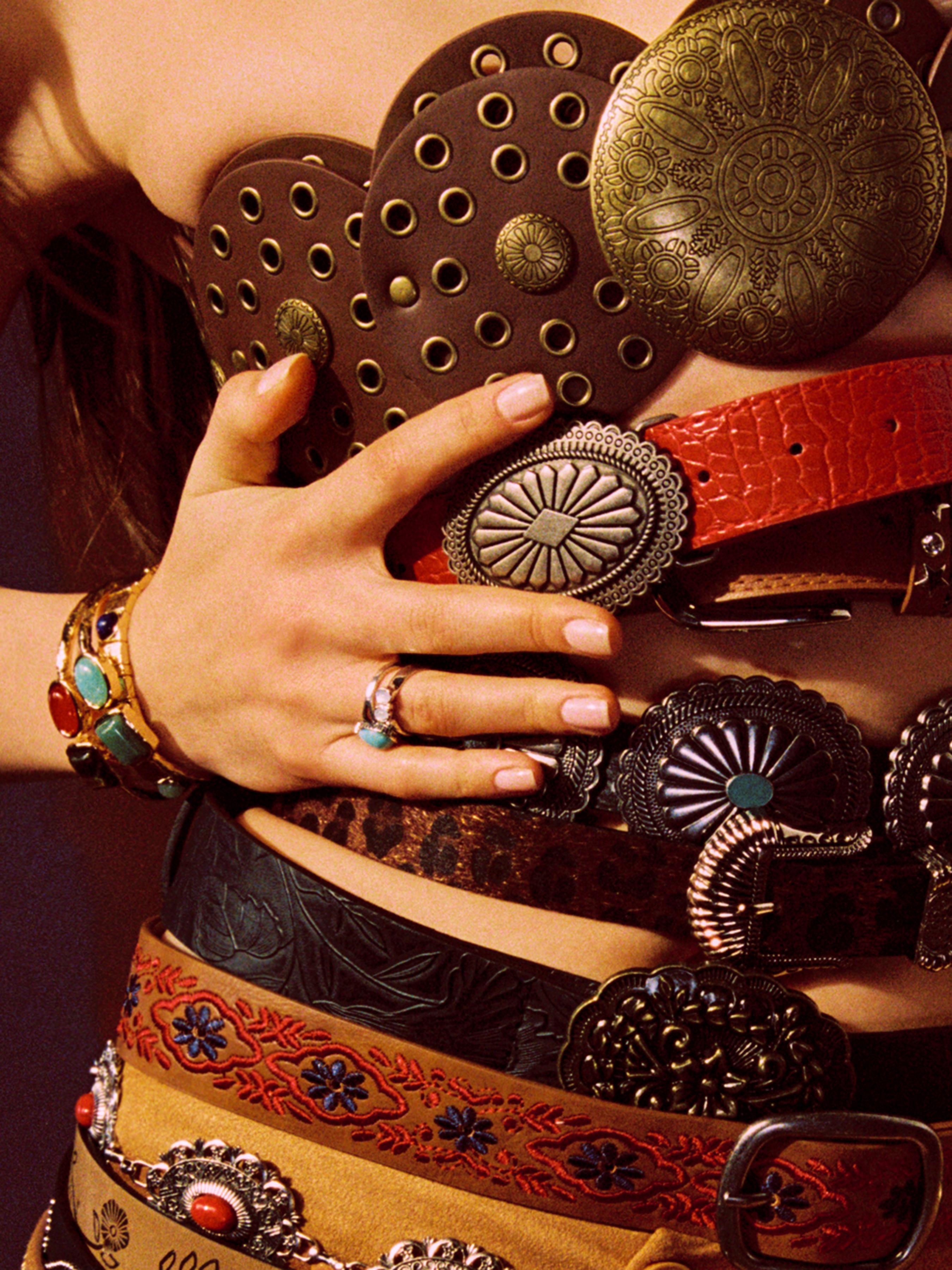 VINTAGE CROCODILE PATTERN BUCKLE BELT by CIDER