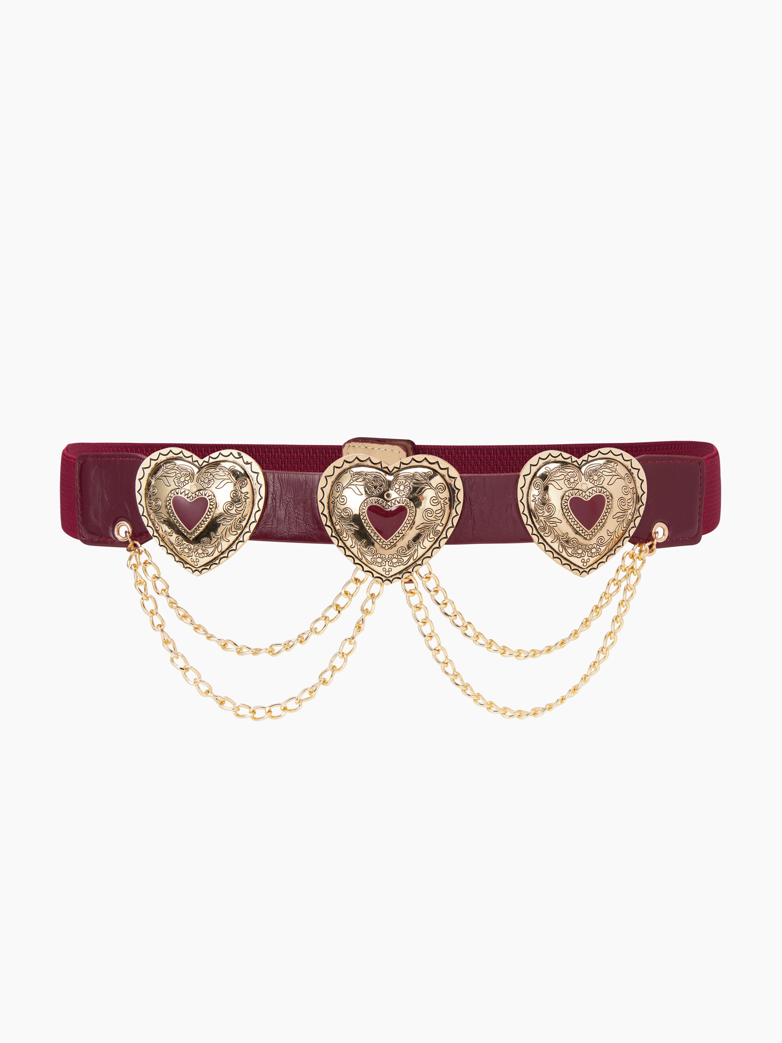 VINTAGE ENGRAVED HEART & CHAIN CORSET BELT by CIDER