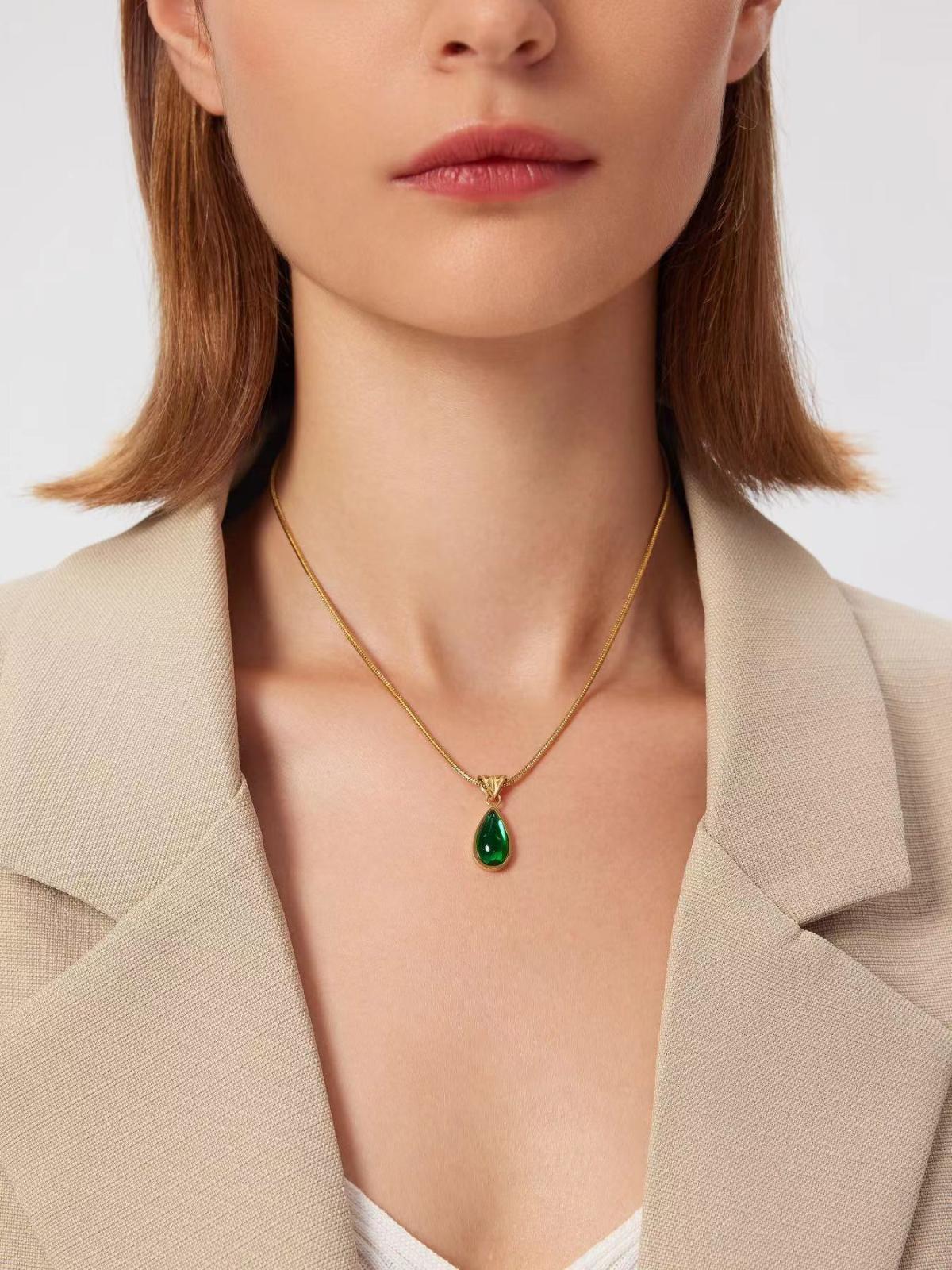 WATER DROP CHARM OPAL PENDENT NECKLACE by CIDER