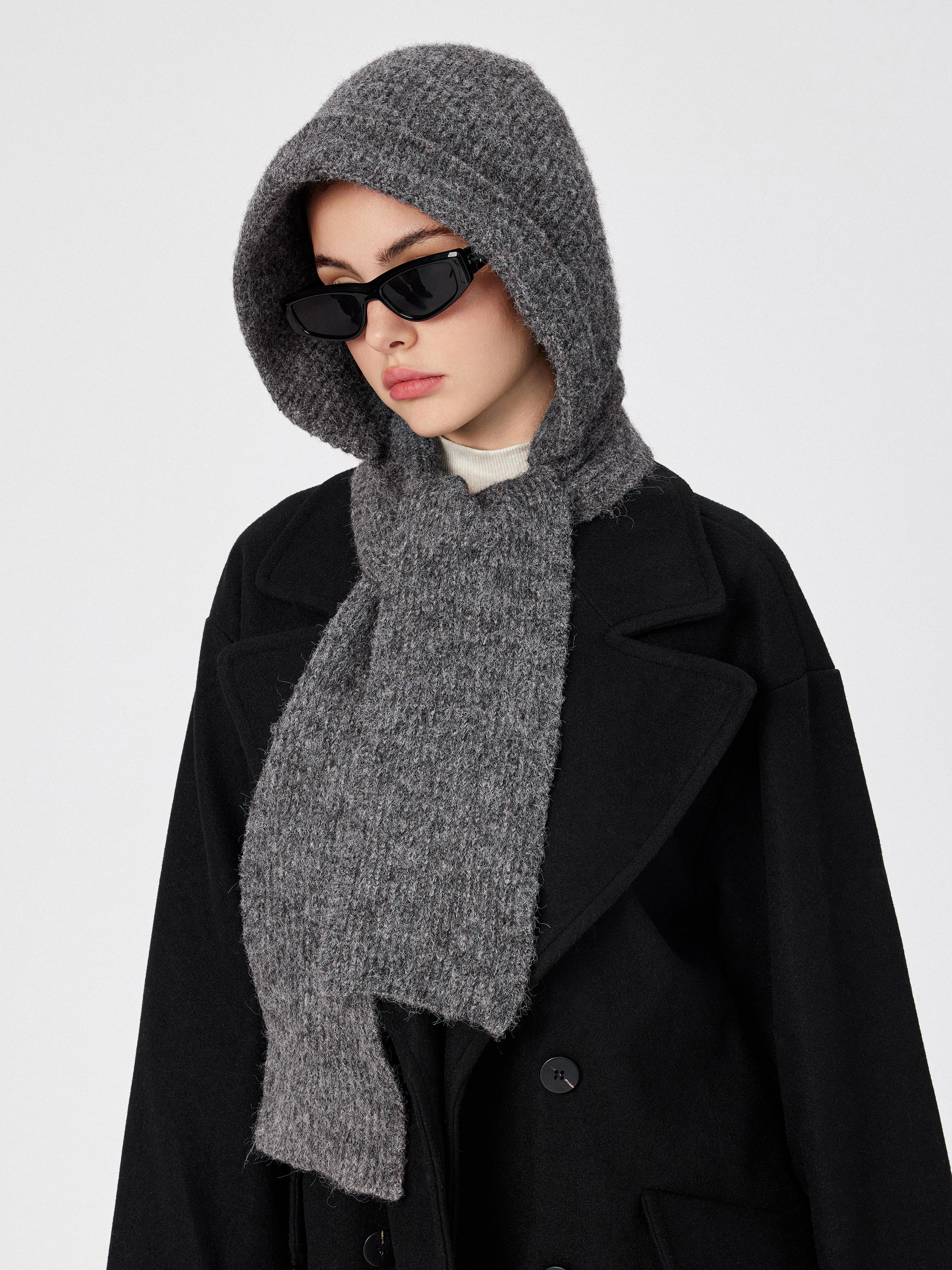 WOOL BEANIE HAT WITH SCARF by CIDER