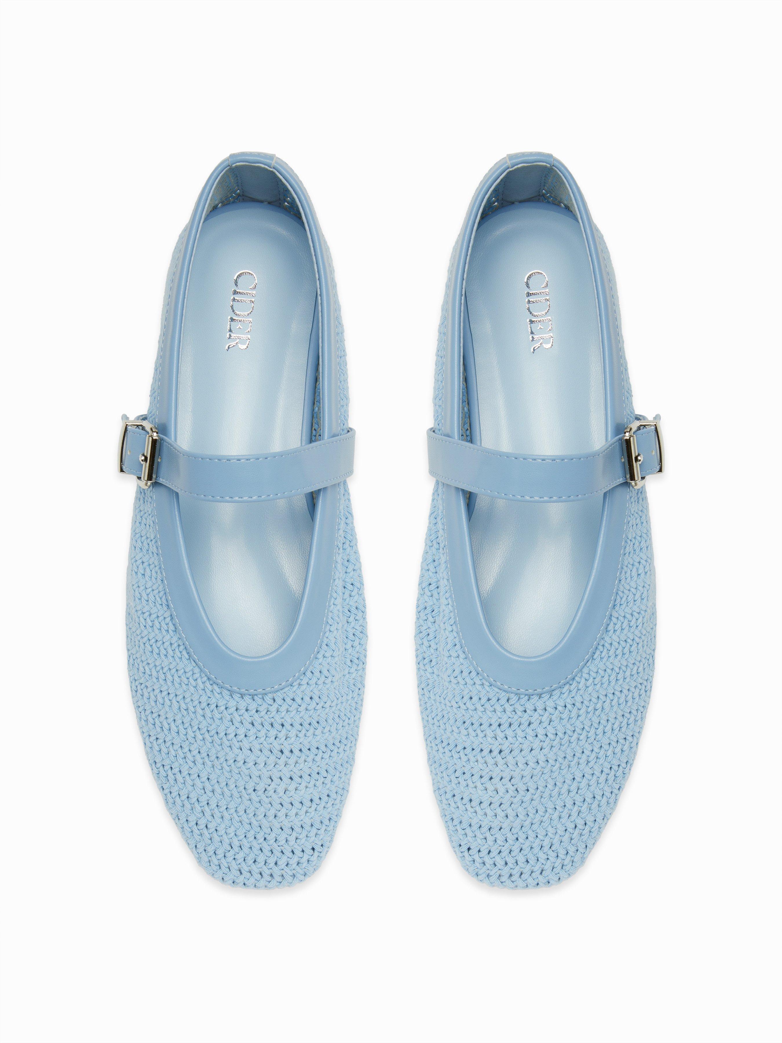WOVEN STRAP MARY JANE FLATS by CIDER