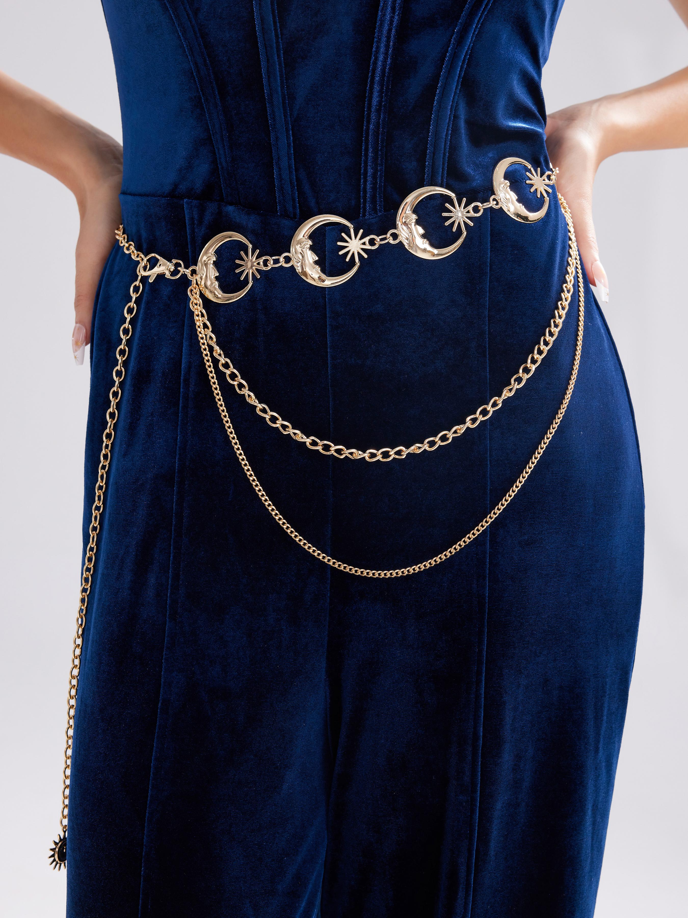 Whimsigoth Star & Moon Layered Waist Chain by CIDER