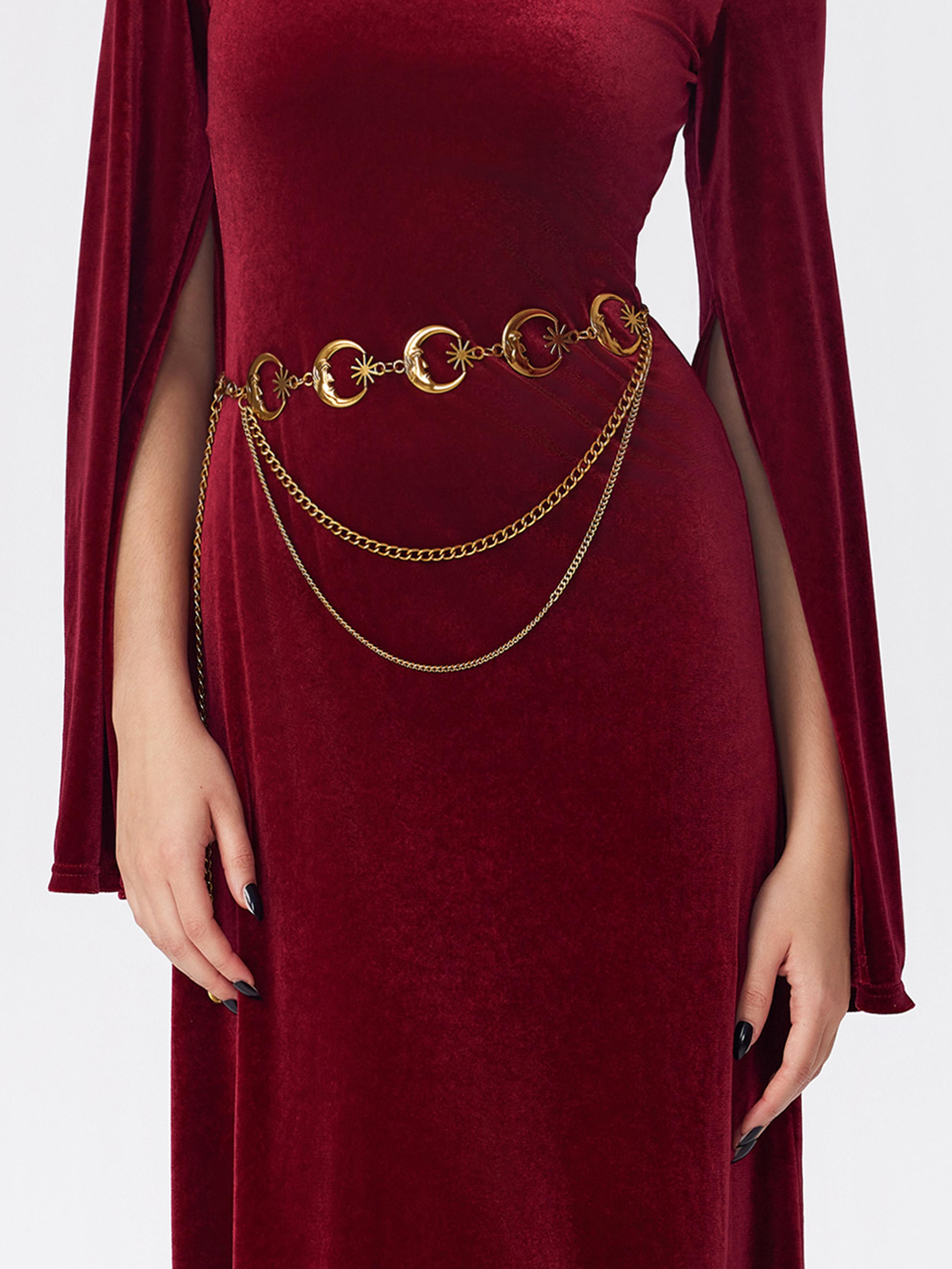 Whimsigoth Star & Moon Layered Waist Chain by CIDER