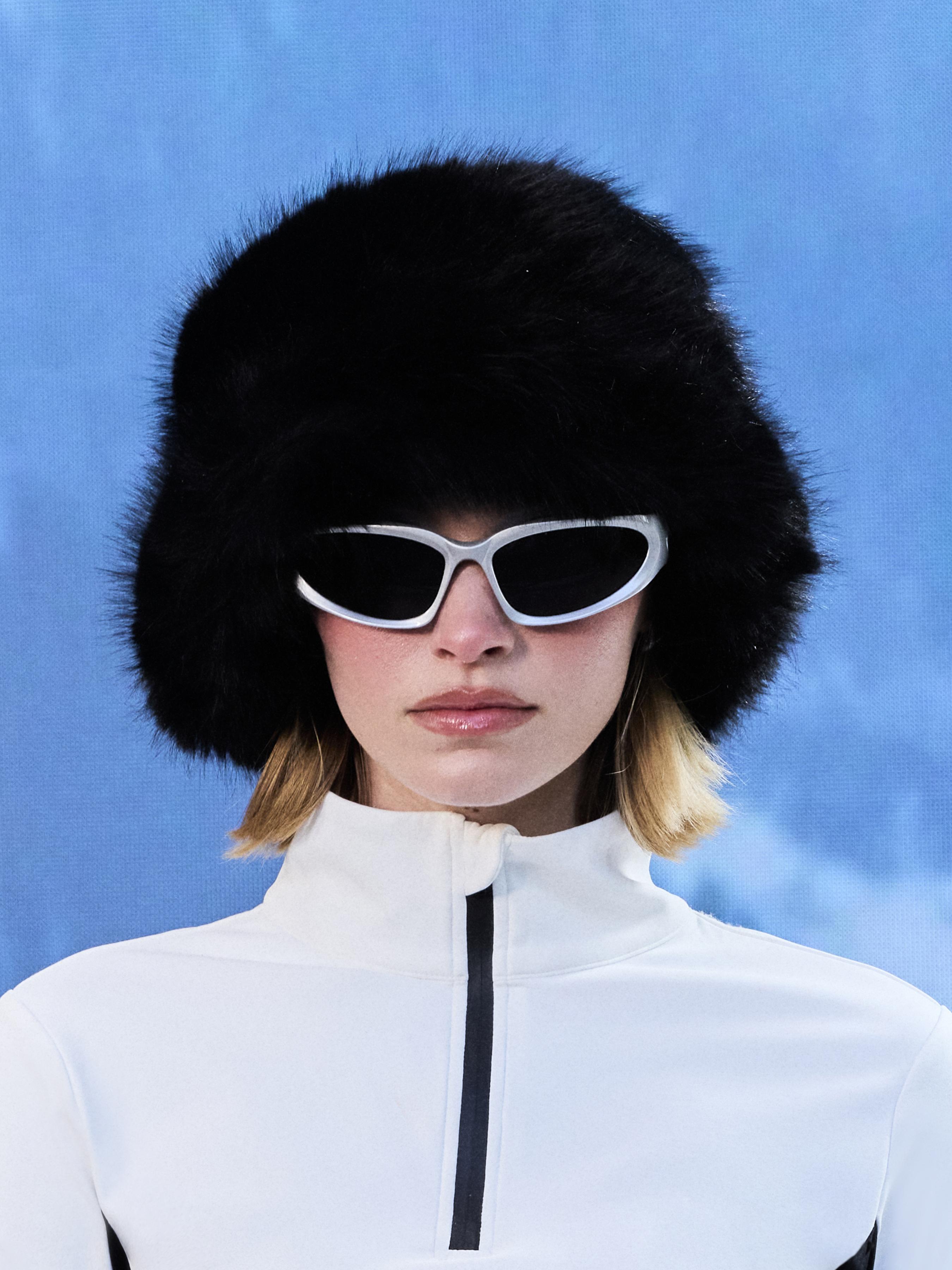 Women's Luxury White Faux Fur Beanie Hat with Fluffy Pom-Pom Detail & Soft Texture by CIDER