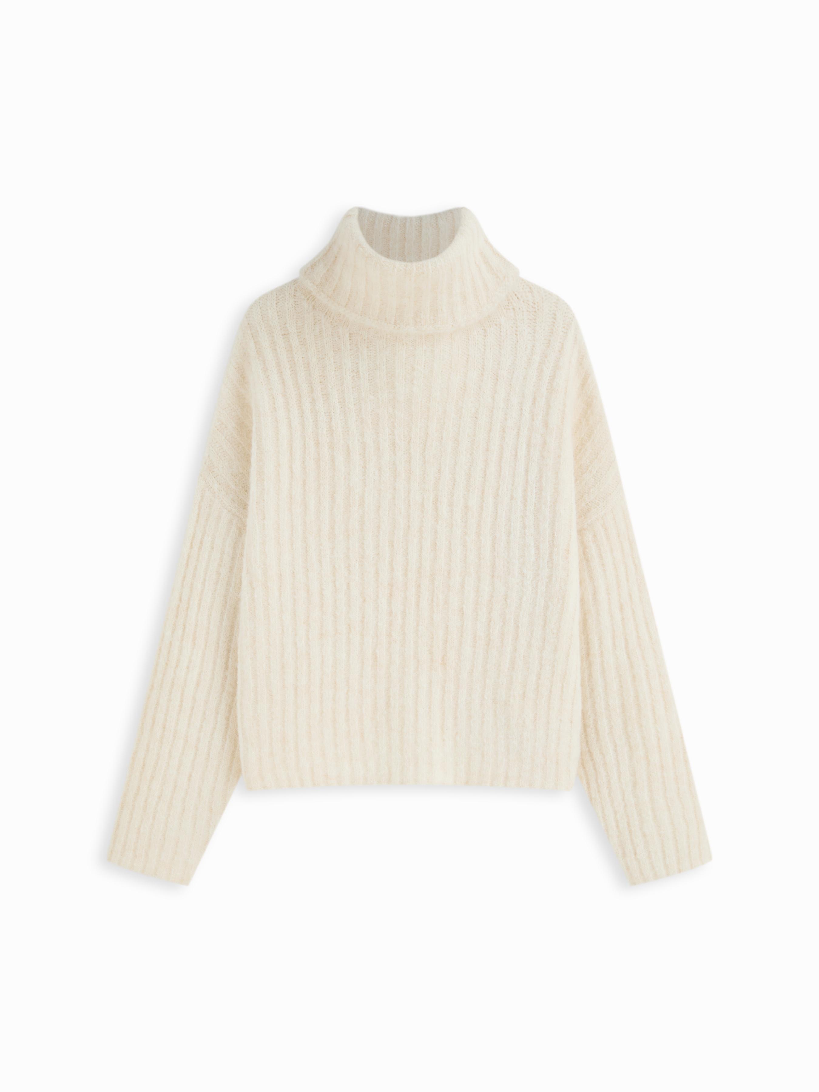 Wool-blend Knit High Neck Long Sleeve Oversized Top by CIDER
