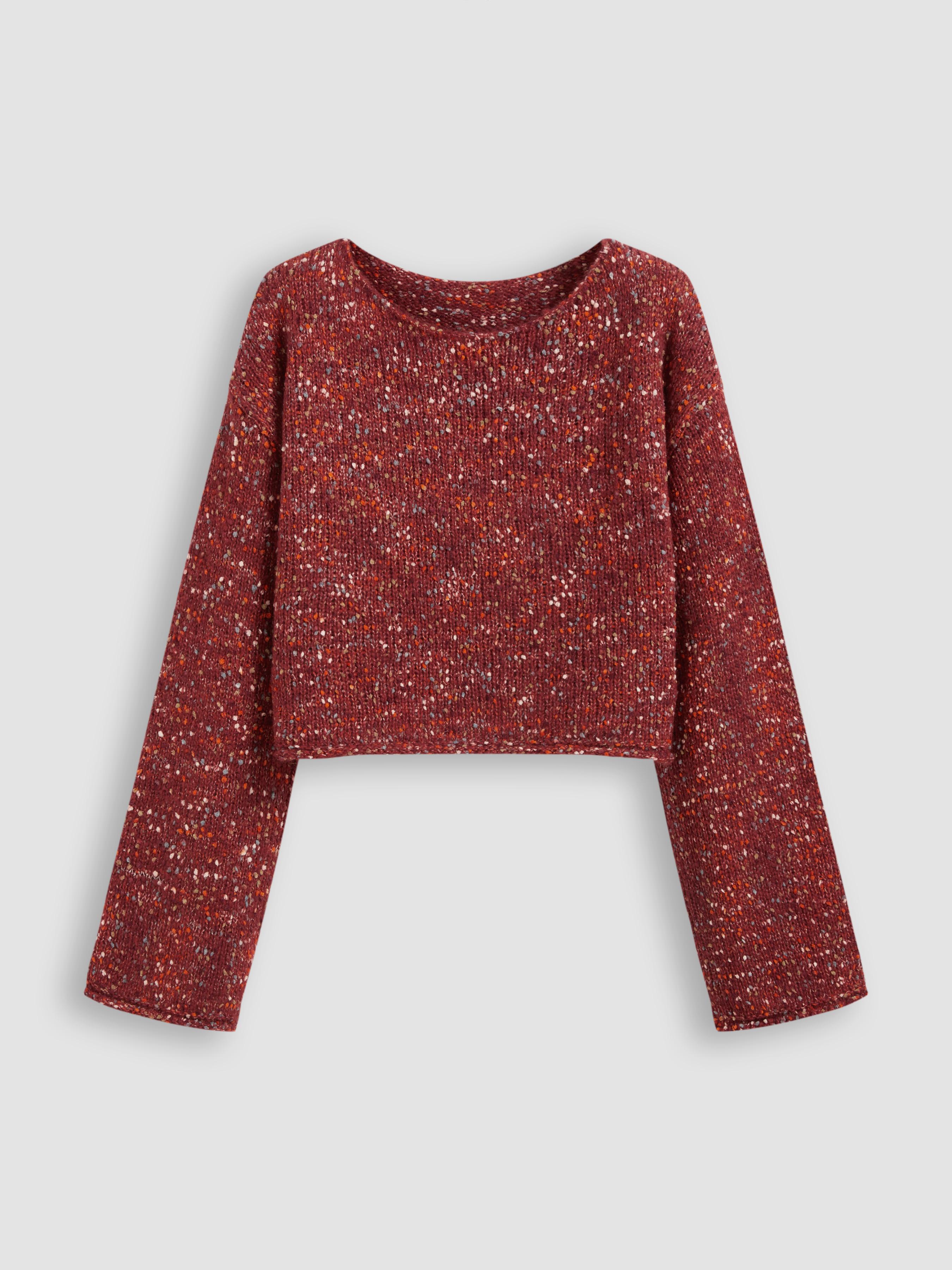 Wool-blend Round Neckline Knitted Long Sleeve Top by CIDER