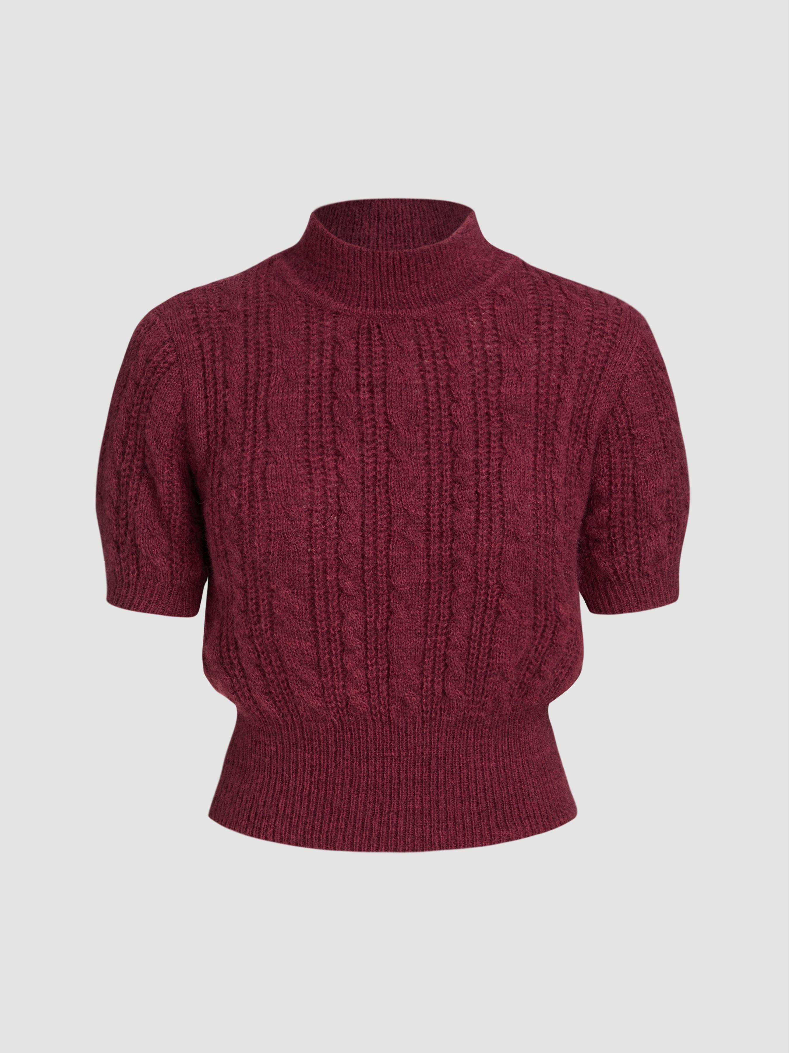 Wool-blend Texture High Neck Sweater by CIDER