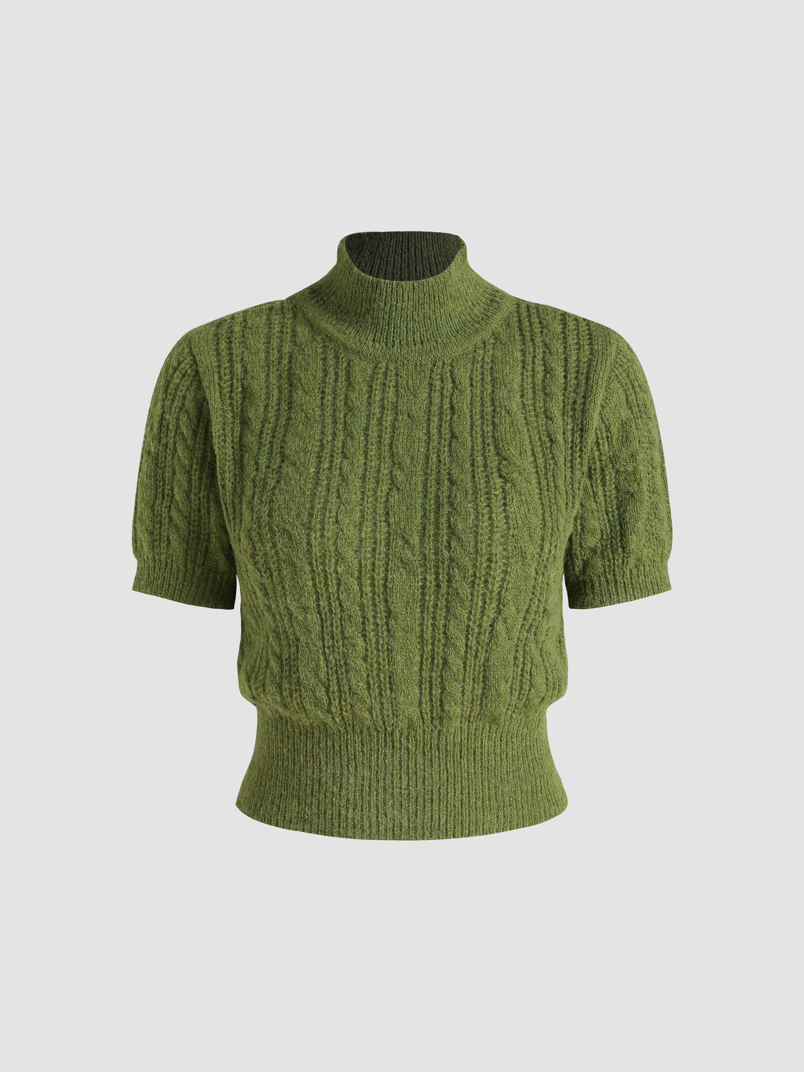 Wool-blend Texture High Neck Sweater by CIDER