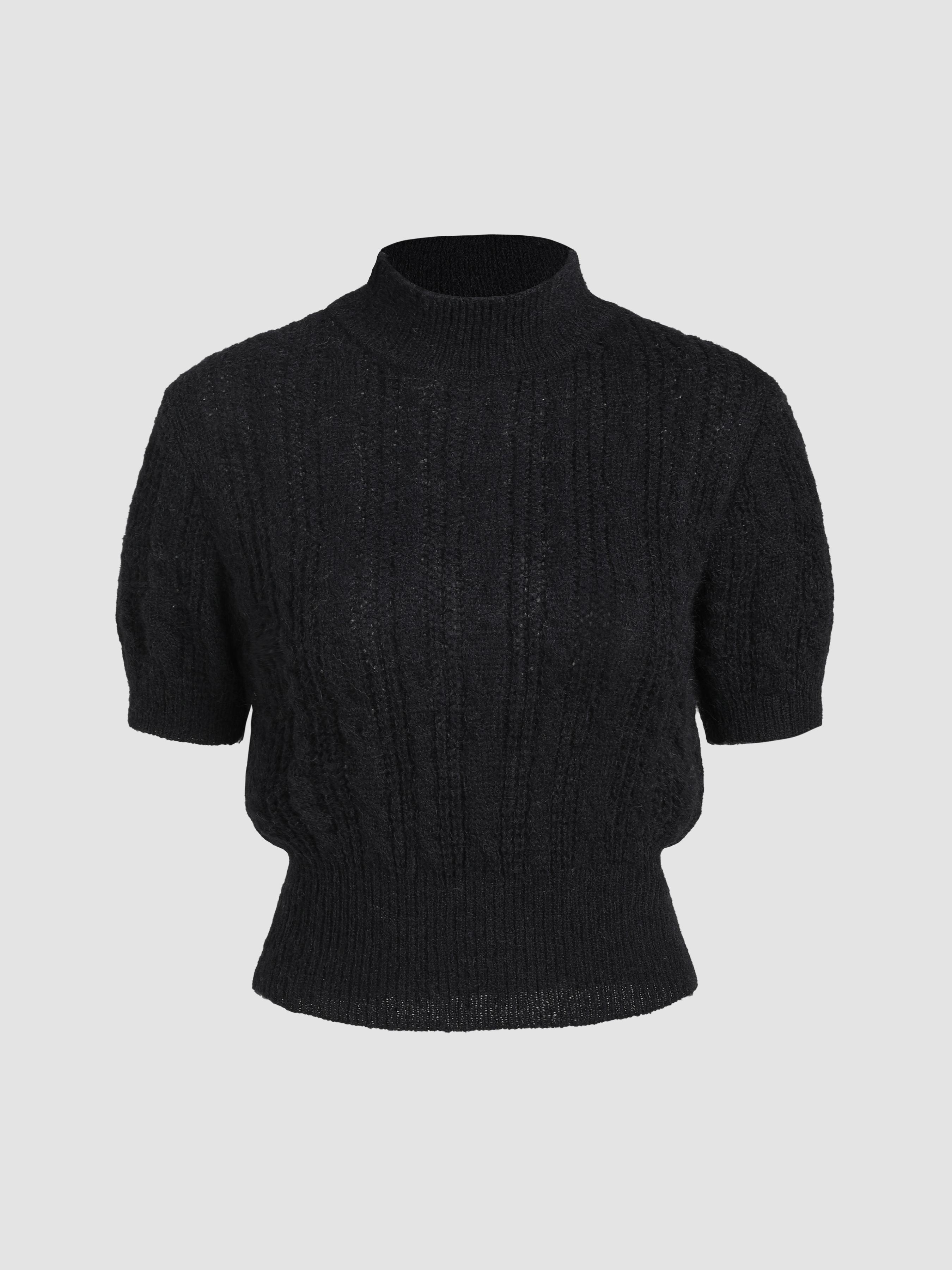Wool-blend Texture High Neck Sweater by CIDER