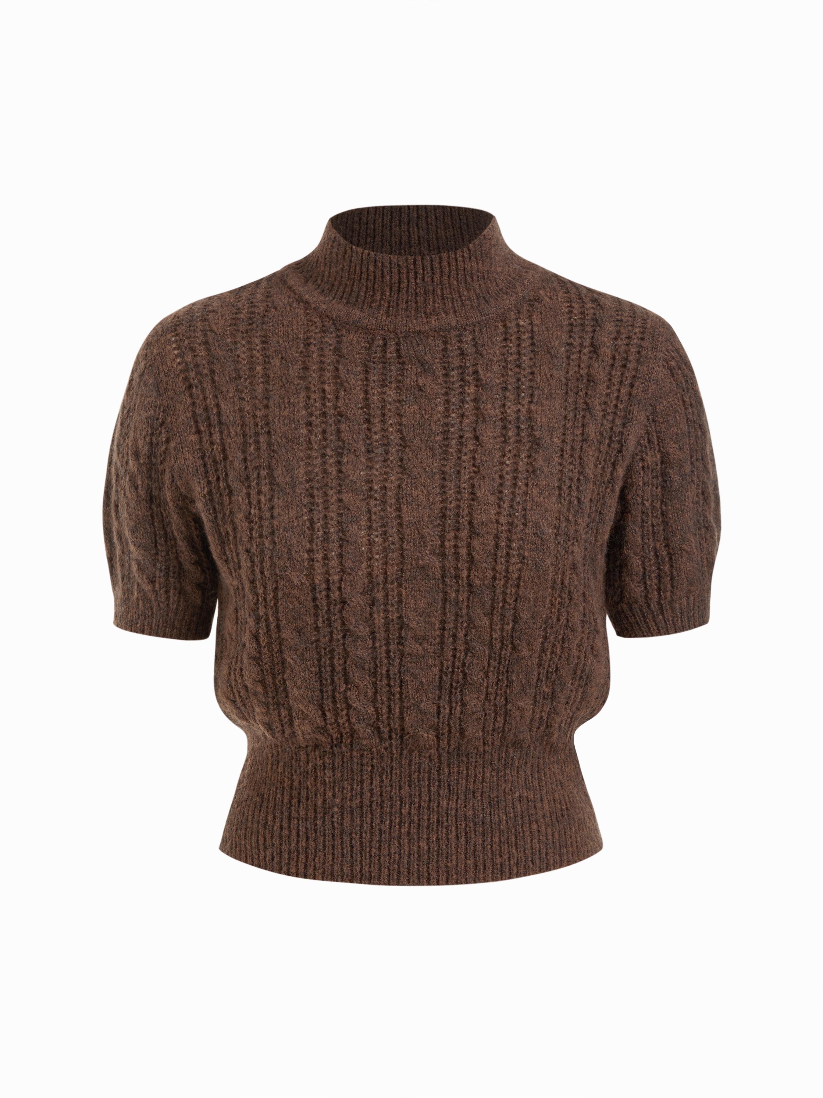 Wool-blend Texture High Neck Sweater by CIDER