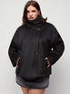 Wool-look Funnel Neck Long Sleeve Oversized Jacket Curve & Plus by CIDER