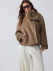 Wool-look Stand Collar Toggle Button Metal Detail Short Sleeve Super Oversized Coat by CIDER Wool-look Stand Collar Toggle Button Metal Detail Short Sleeve Super Oversized Coat by CIDER