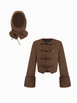 Wool-look Toggle Button Duffle Coat With Scarf by CIDER