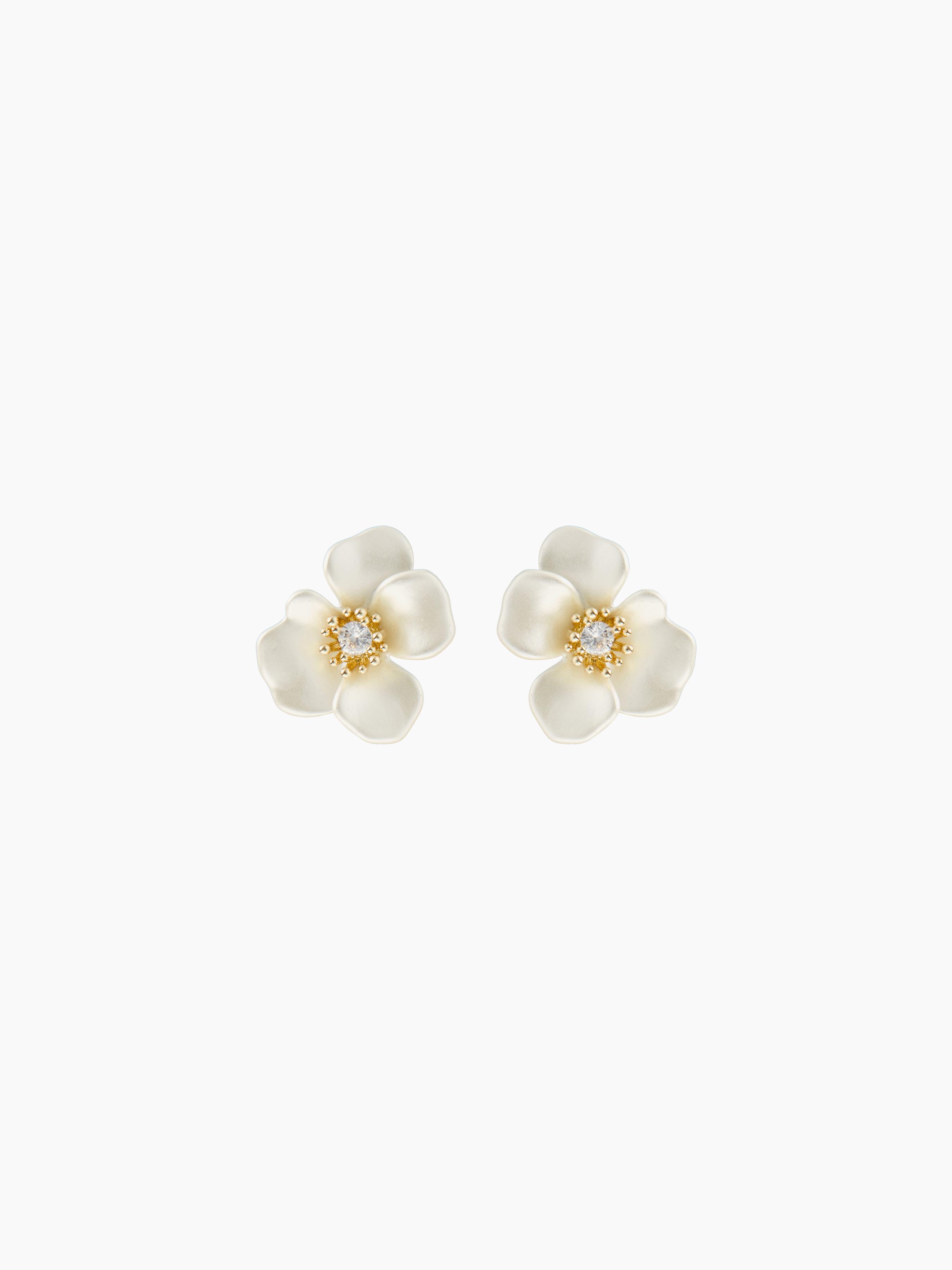 ZIRCON FLORAL STUD EARRINGS by CIDER