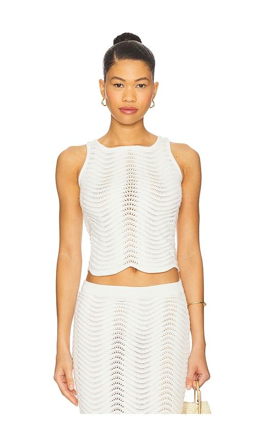 Cin Cin Arc Knit Top in White by CIN CIN