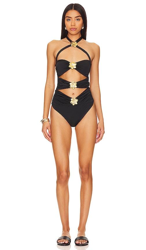 Cin Cin Diamond Cut Out One Piece in Black by CIN CIN
