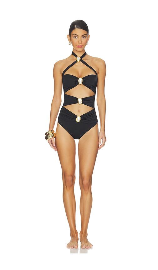 Cin Cin Diamond Moonstone Cut-out Swimsuit in Black by CIN CIN Cin Cin Diamond Moonstone Cut-out Swimsuit in Black by CIN CIN