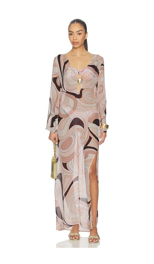 Cin Cin Hotline Moonstone Maxi Dress in Blush,Beige by CIN CIN