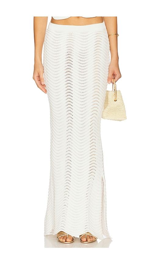 Cin Cin Soda Knit Maxi Skirt in White by CIN CIN