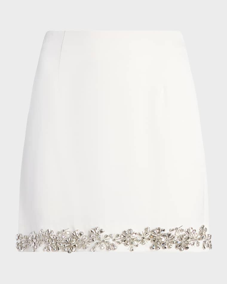 Adona Tumbling Flowers Crepe Mini Skirt by CINQ A SEPT