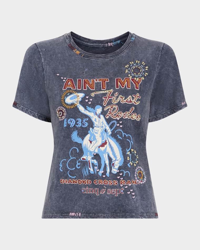 Ain't My First Rodeo Shrunken Tee by CINQ A SEPT
