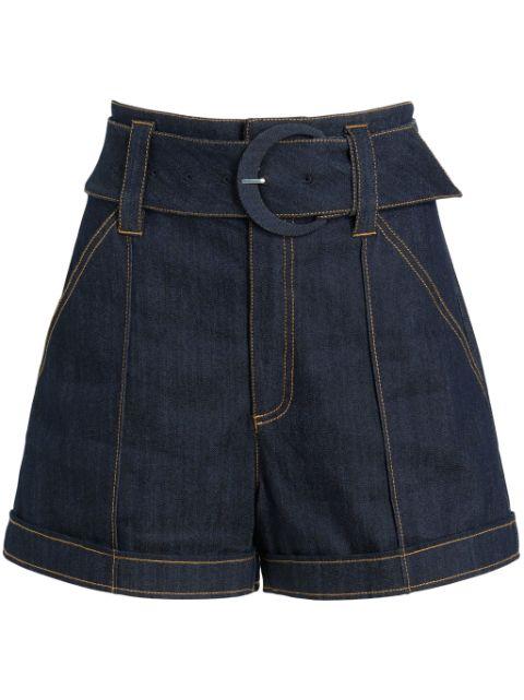 Aldi belted denim shorts by CINQ A SEPT