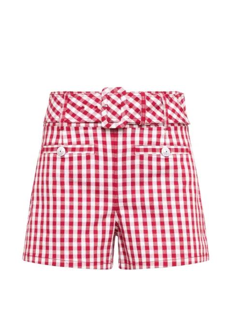 Allie gingham mini shorts by CINQ A SEPT