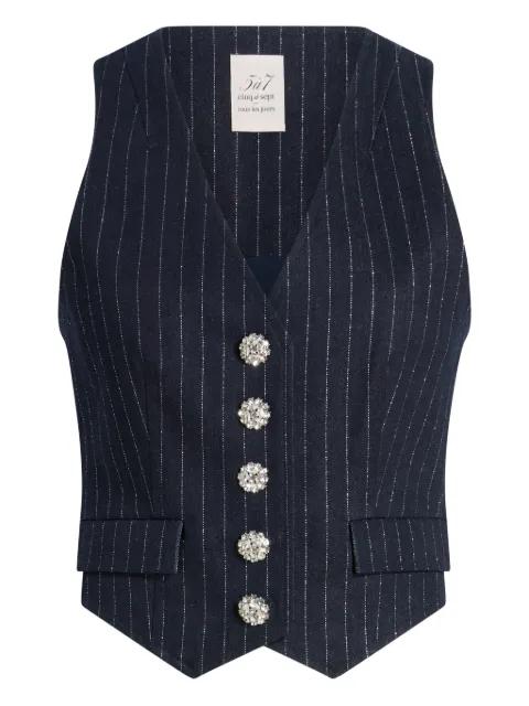 Anderson pinstripe embellished top by CINQ A SEPT