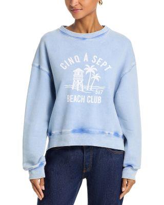 Beach Club Tumble Washed Brandy Pullover Sweatshirt by CINQ A SEPT